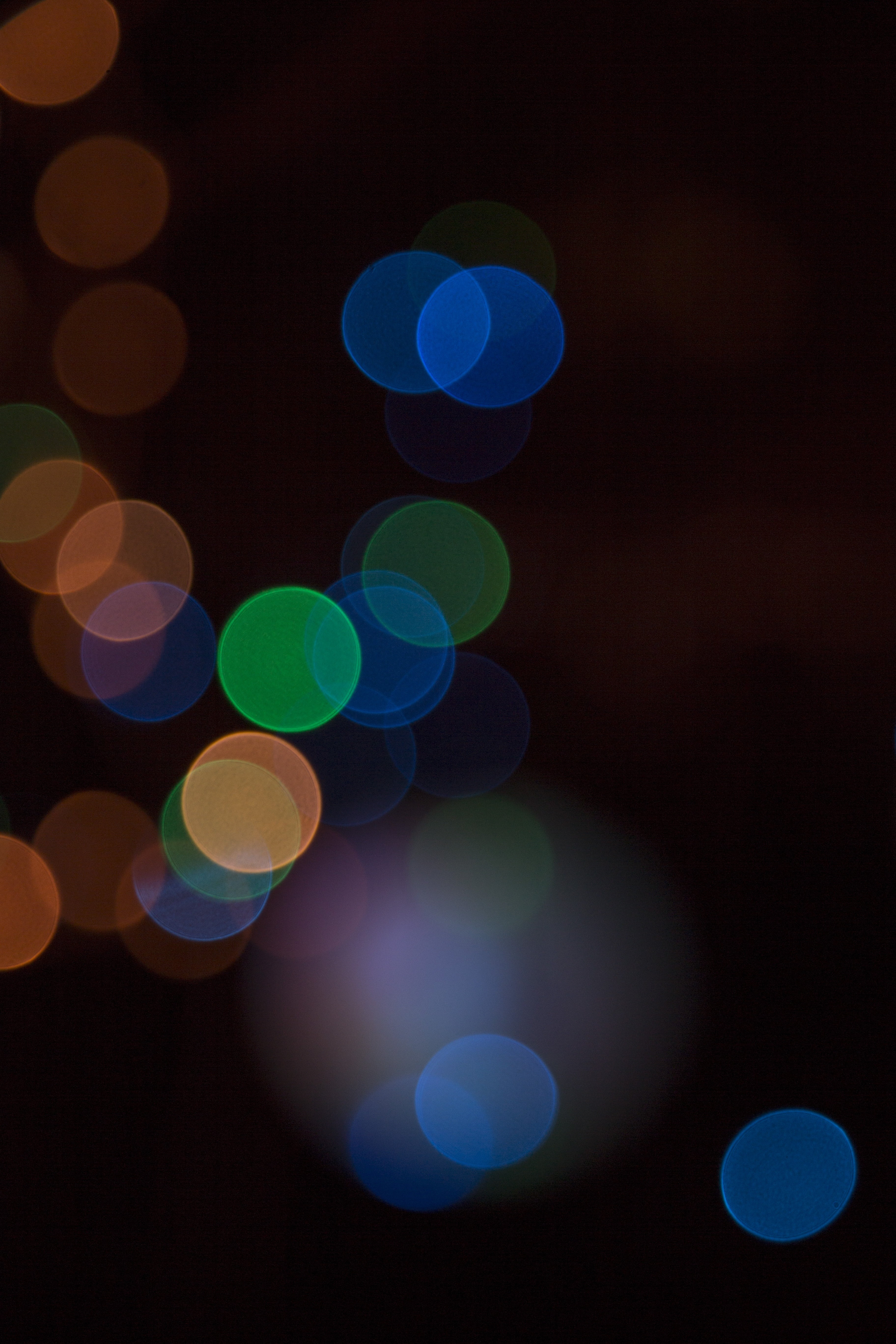 multicolored bokeh lights blur focus night black blurred 2k 4k