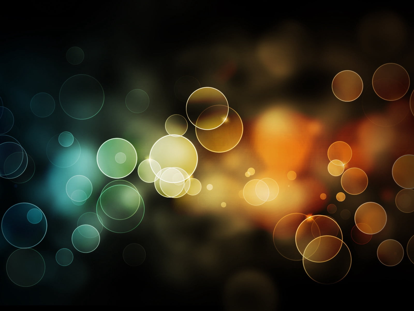 orange and teal bokeh photography circles glare background 2k
