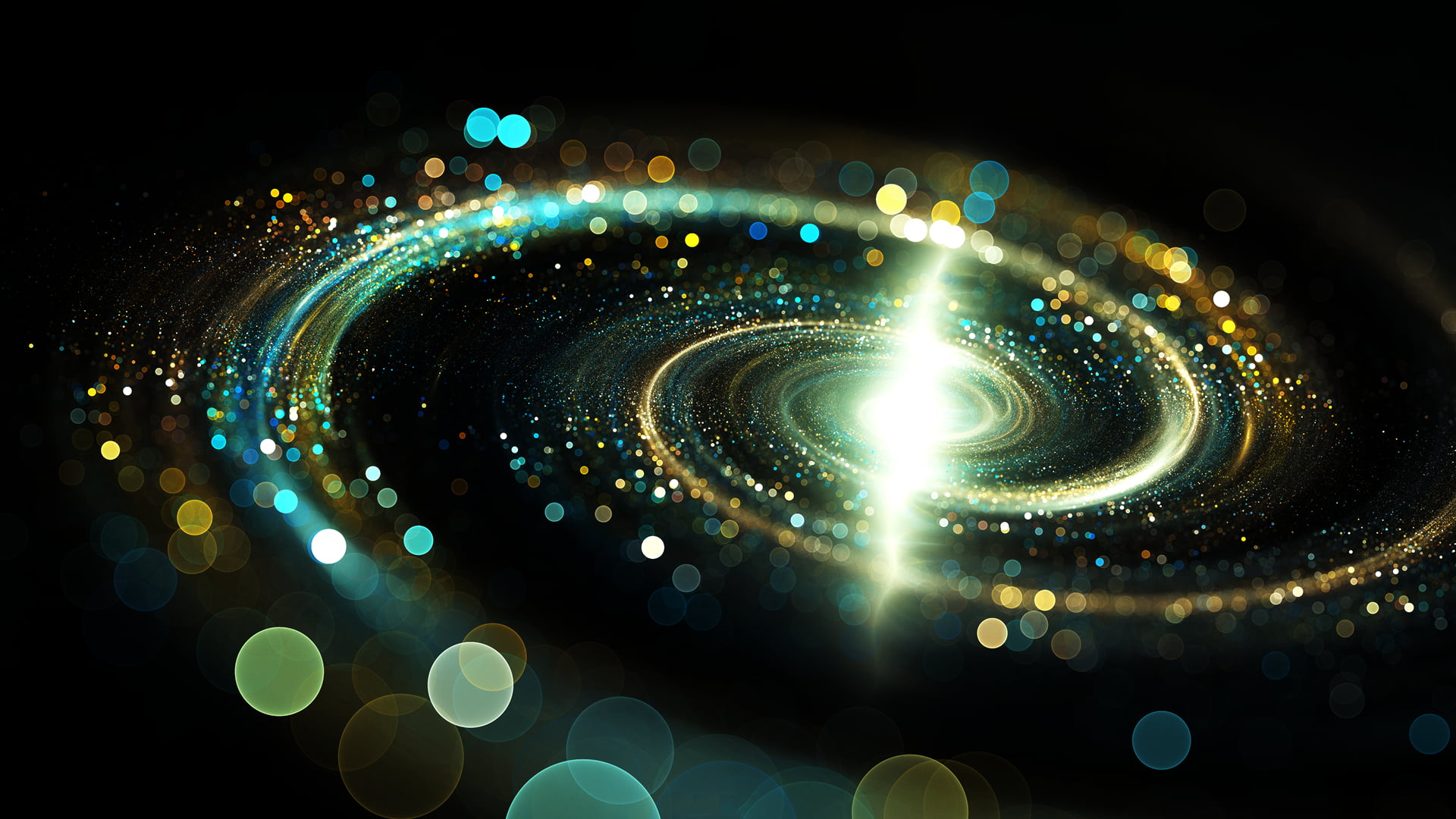 spiral bokeh effect shot galaxy abstract digital art backgrounds 2k
