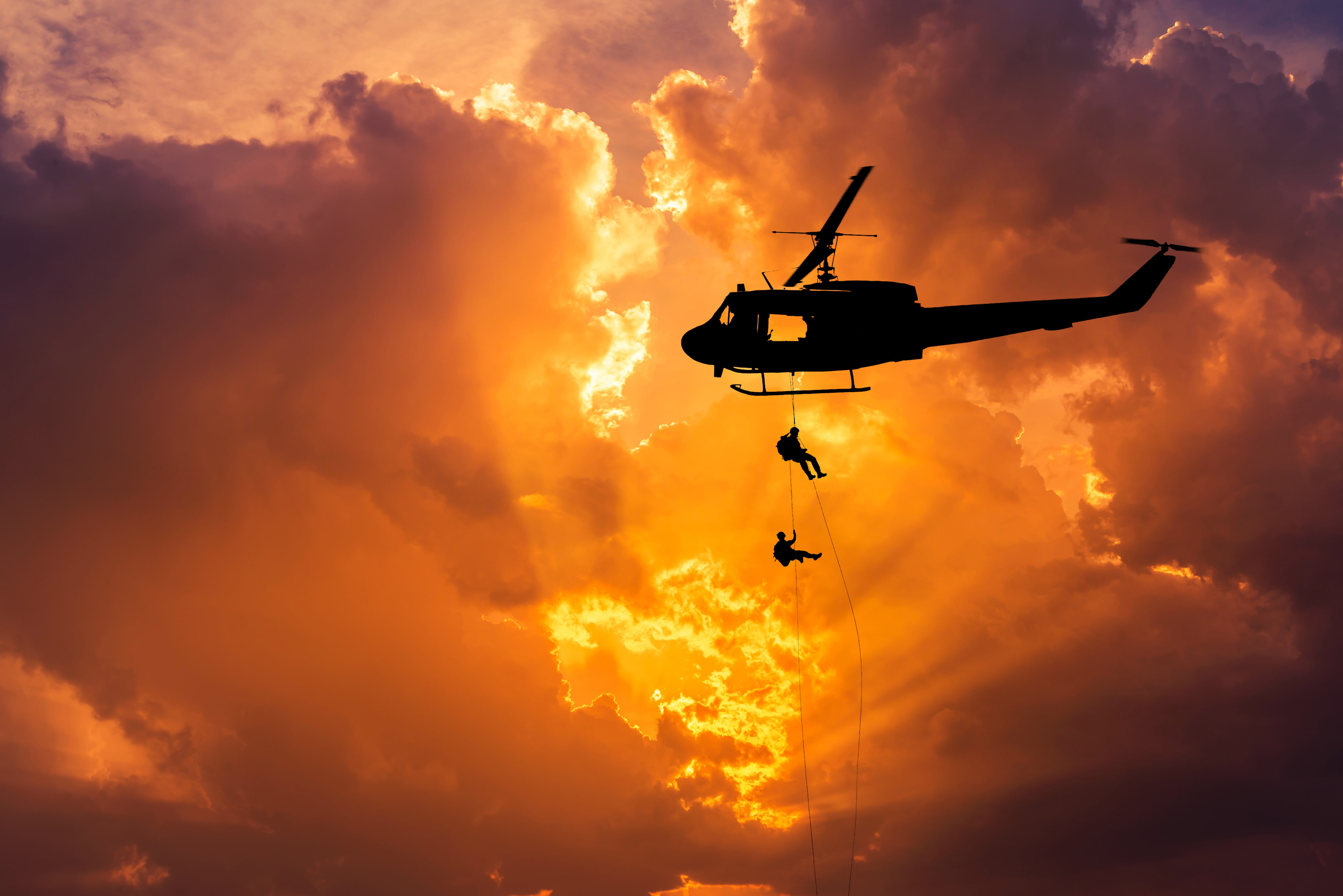the sky flight dawn spinner silhouette helicopter bokeh 2k 4k 5k