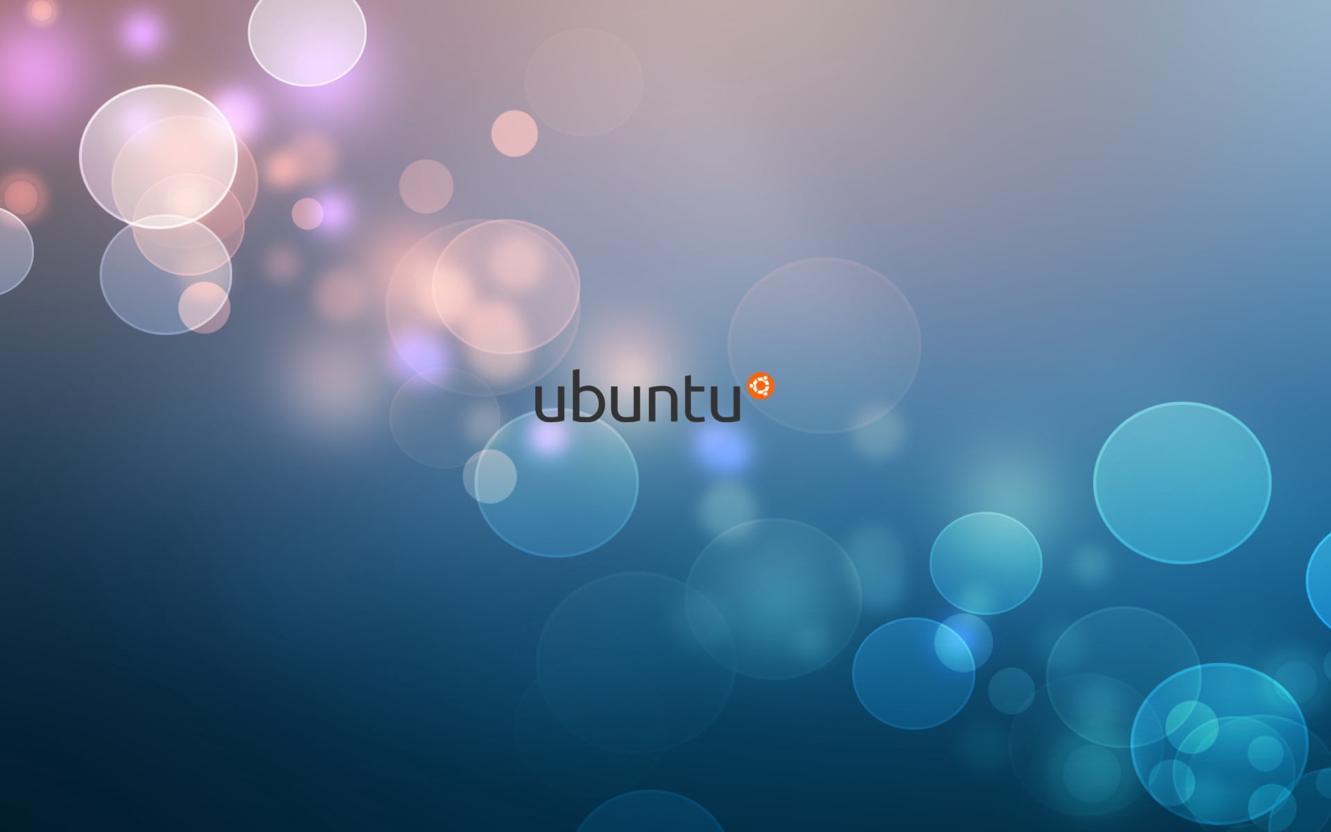 Ubuntu text on bokeh background bubbles linux backgrounds 2k