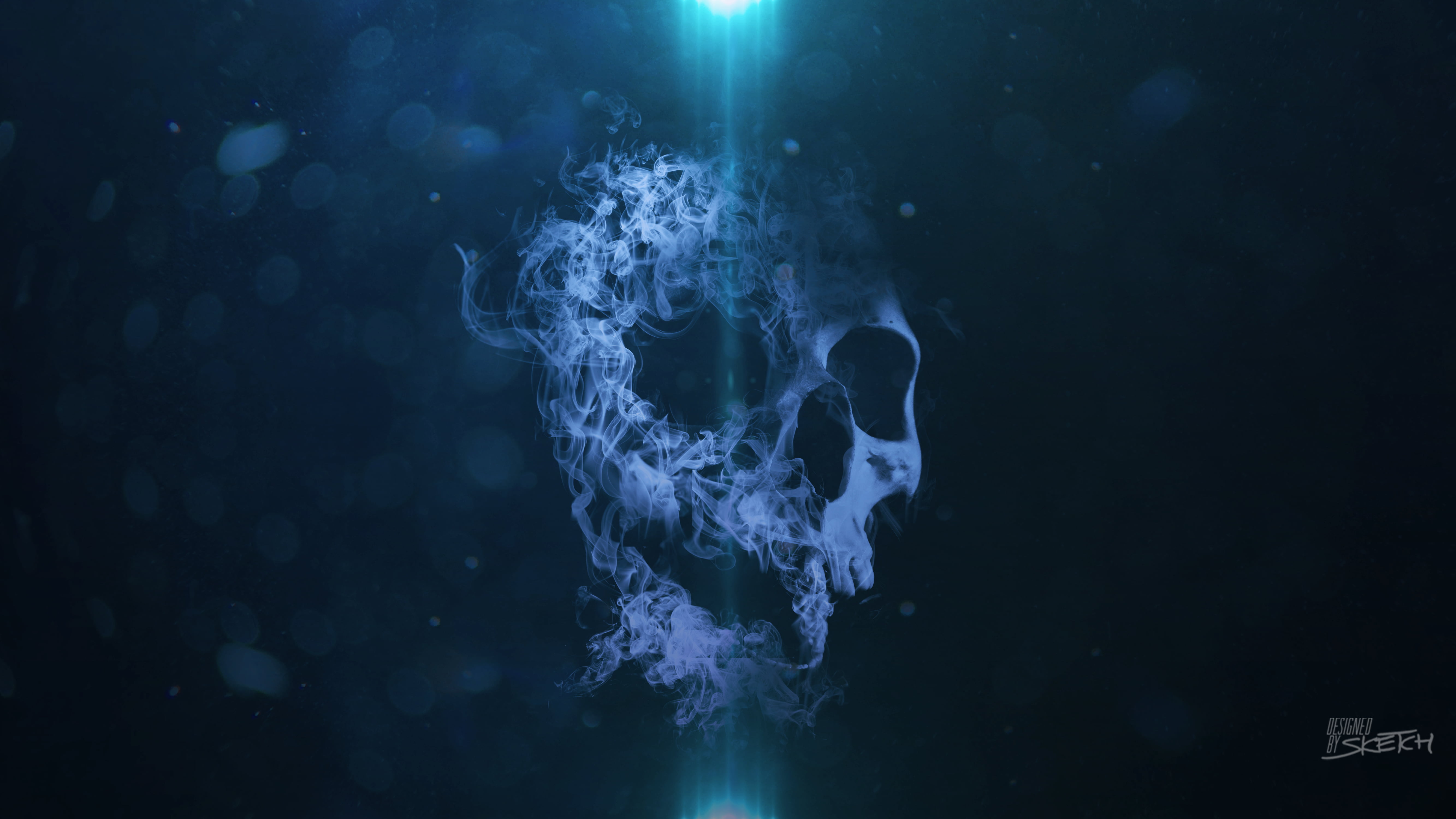 white skull digital wallpaper gray graphic smoke 2k 4k 5k