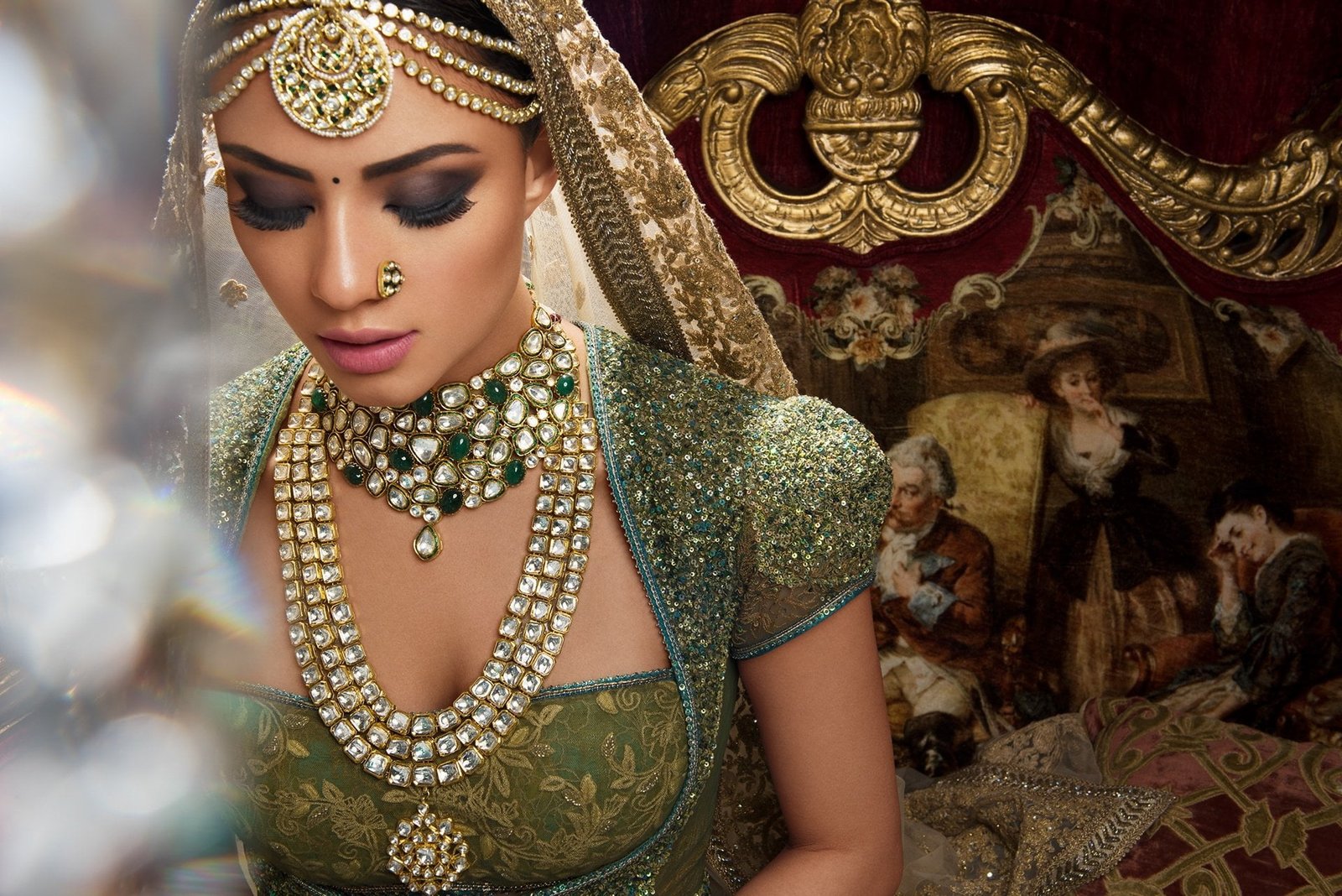 Women Bride Bokeh Girl Indian Jewelry Makeup Necklace 2k