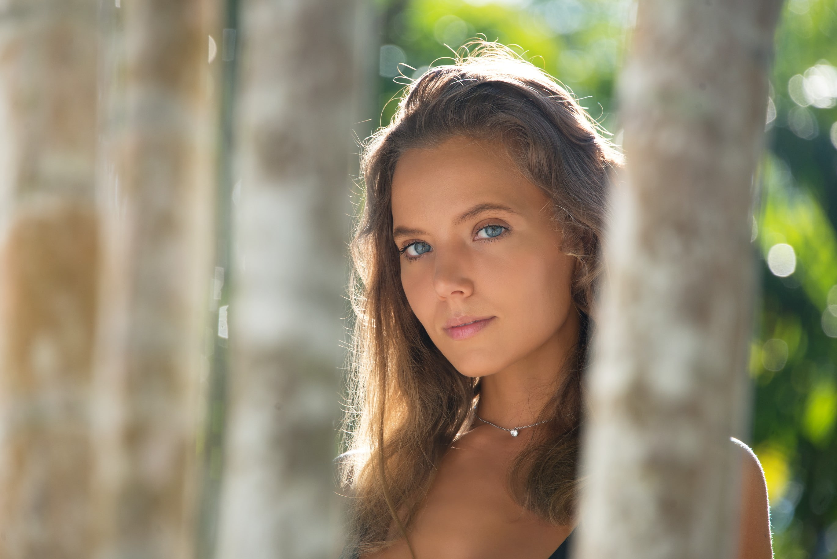 women Katya Clover bokeh brunette outdoors portrait 2k