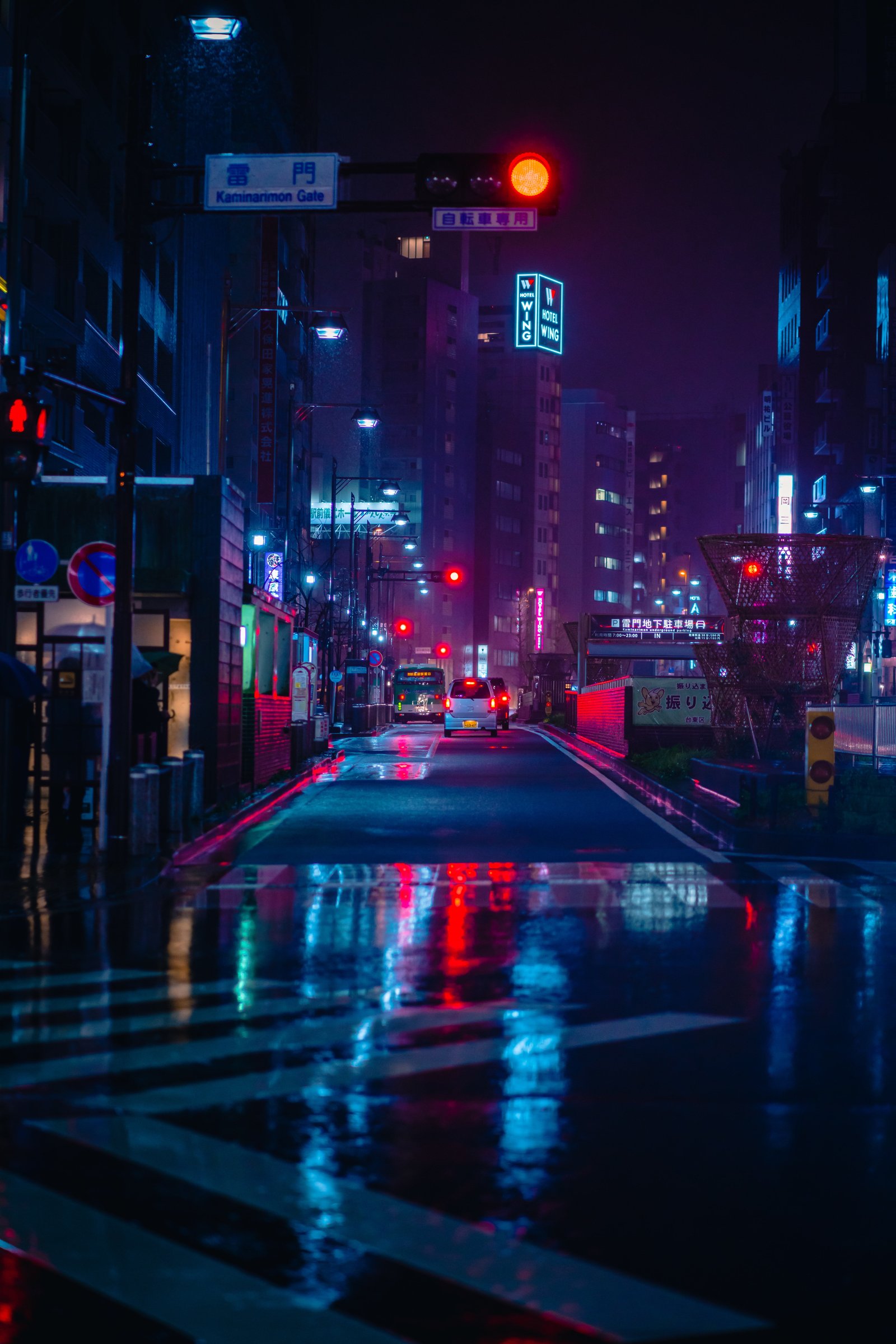 lights road at night mobile wallpaper street reflection wet 2k 4k 5k
