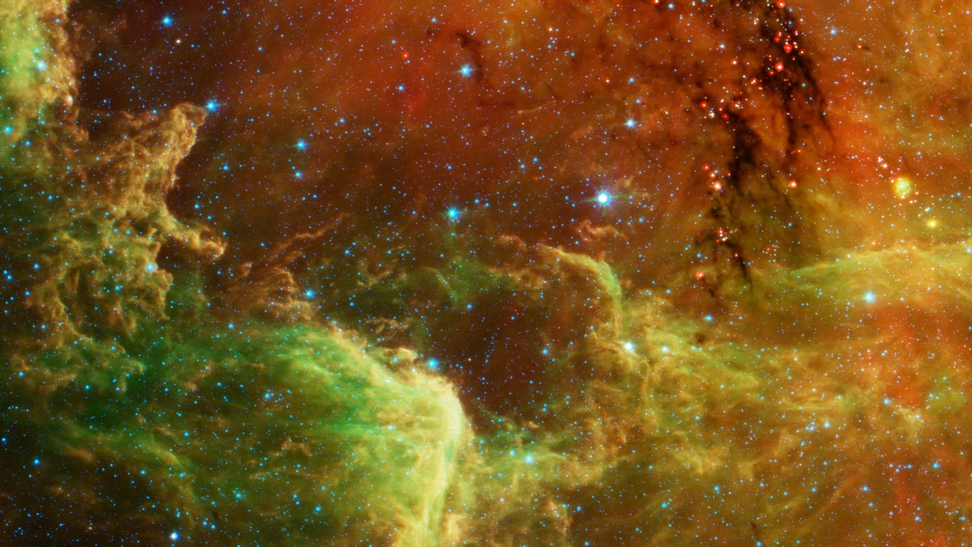 brown and green galaxy fog kosmus universe milky way night sky 2k