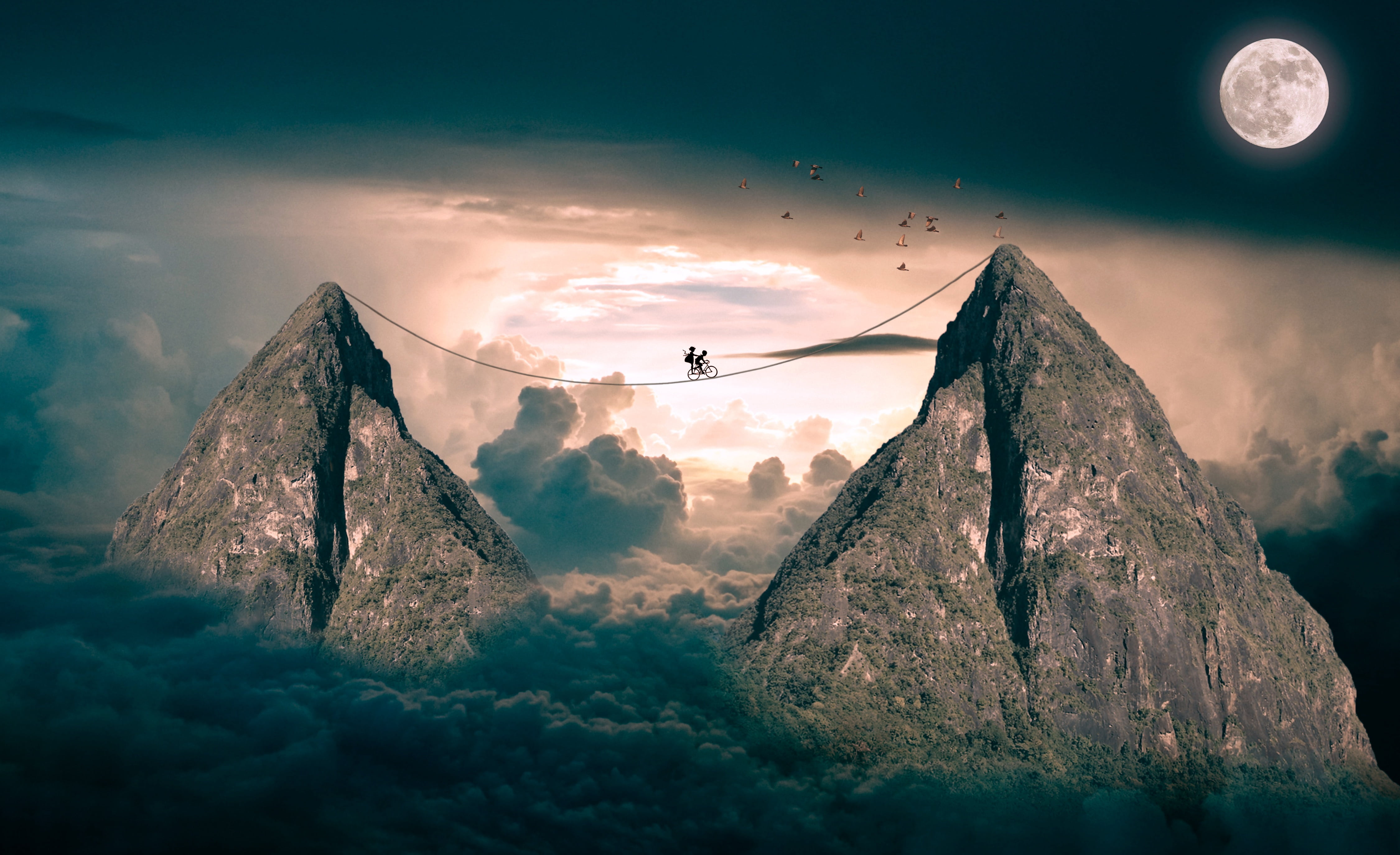 brown rock mountain wallpaper clouds mountains sky blue 2k 4k 5k