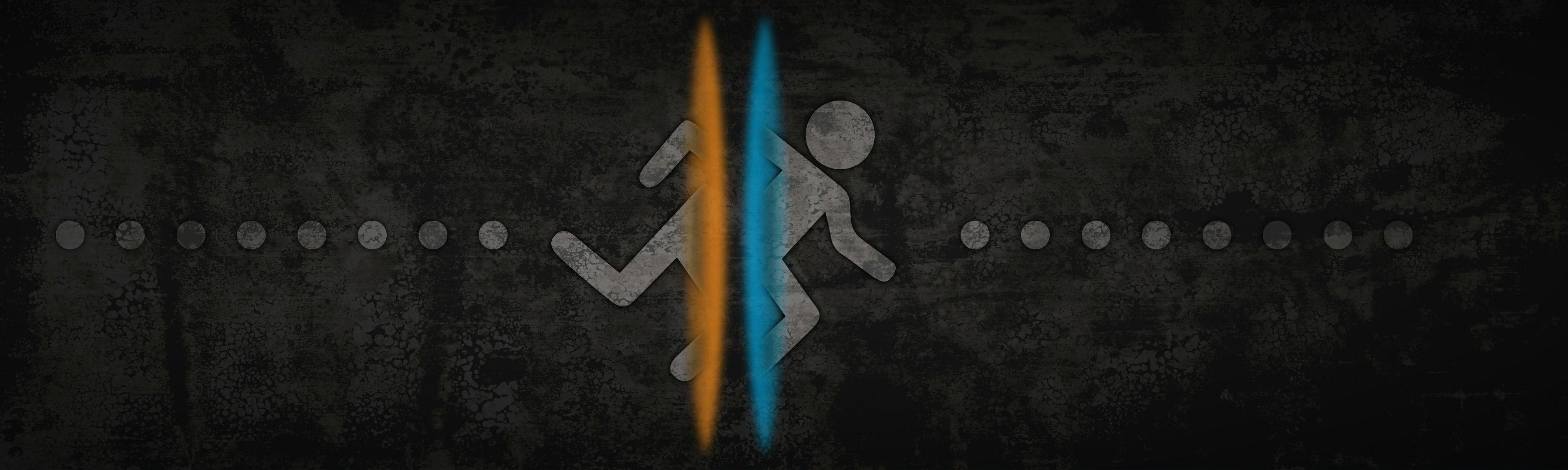 dual monitors multiple display Portal game wall building feature 52 widescreen dualmonitor dualscreen 2k 4k