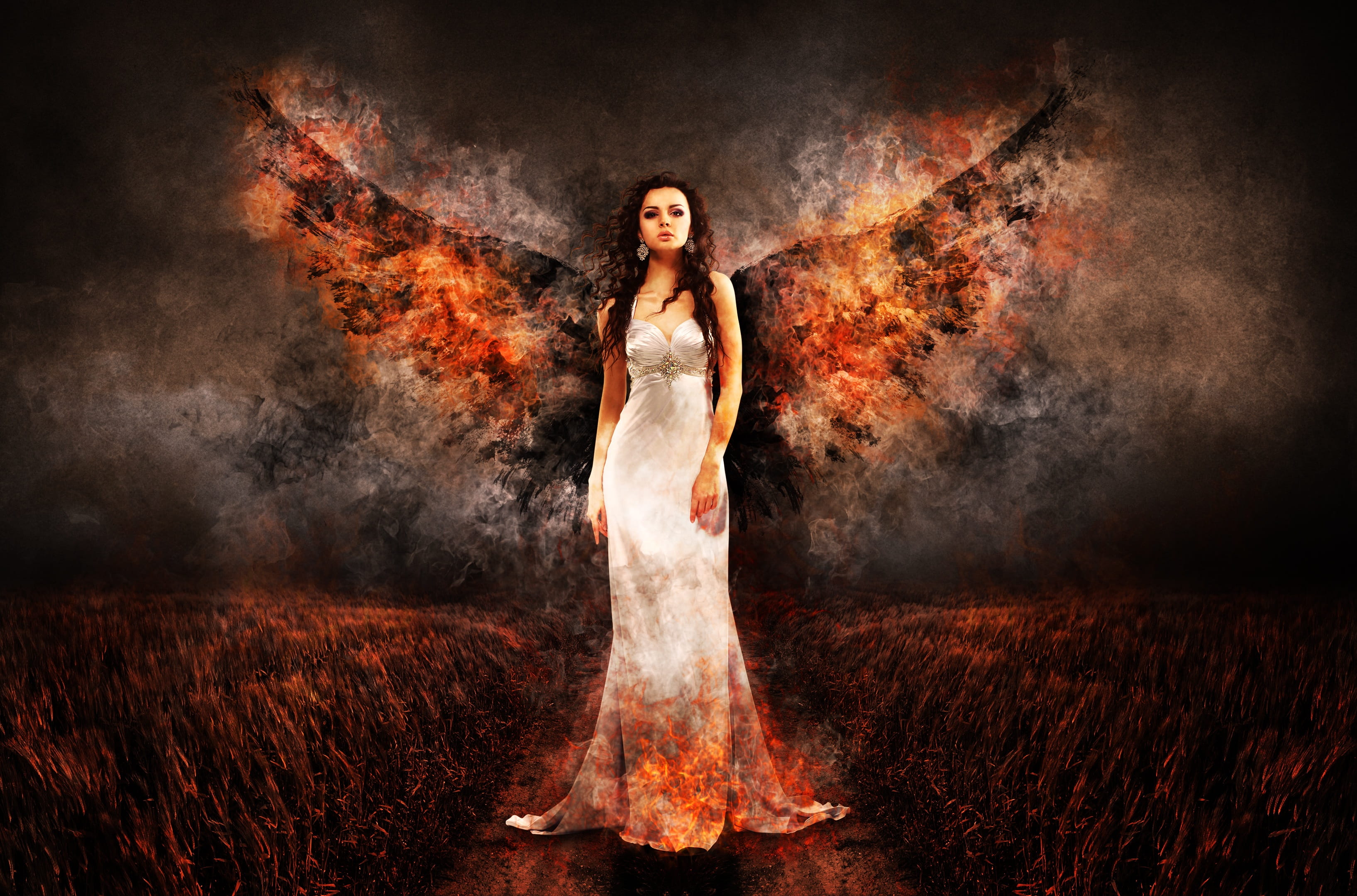 angel the witch hell archangel luzifer woman wing female 2k