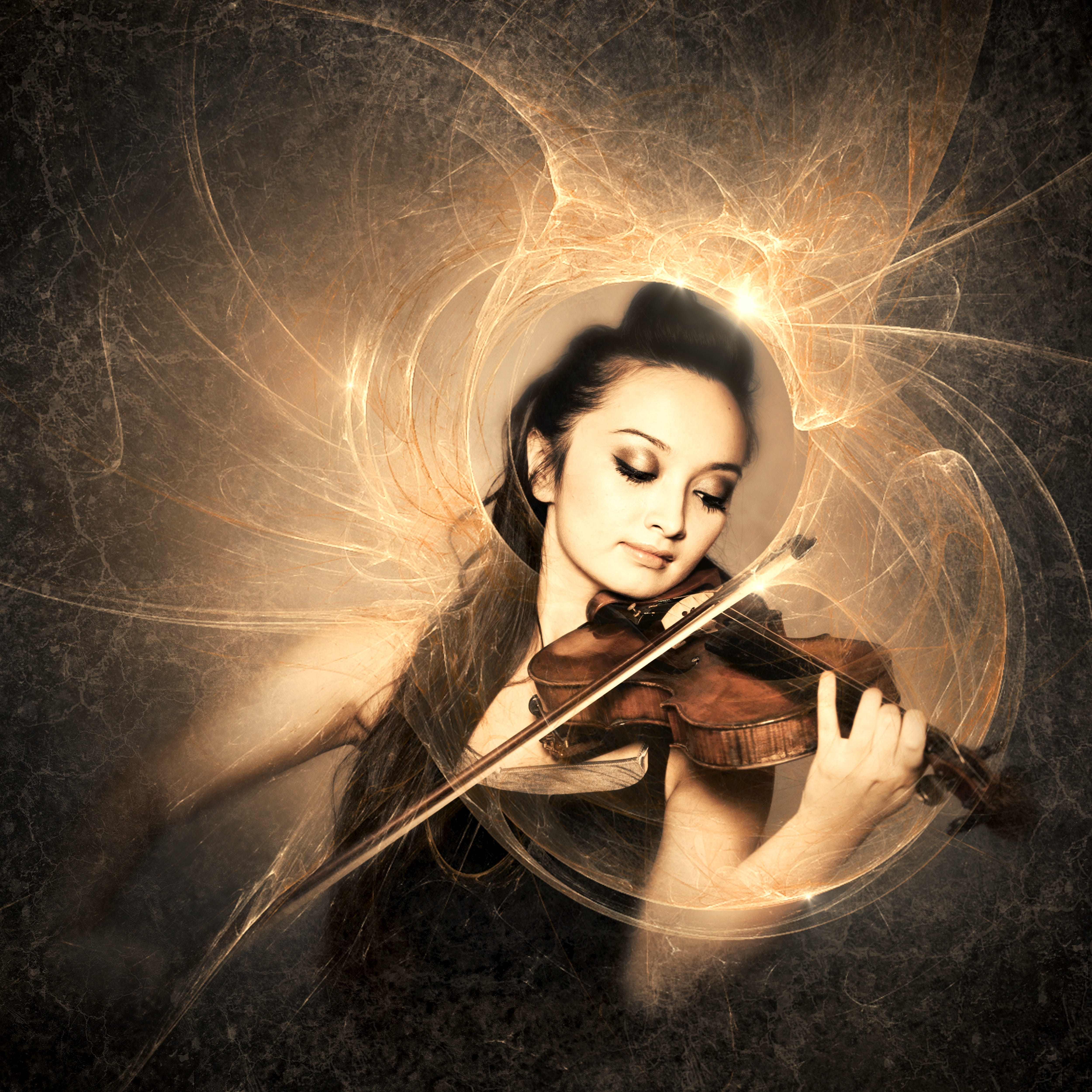 cd cover music violin woman light female fantastic beautiful 2k 4k 5k
