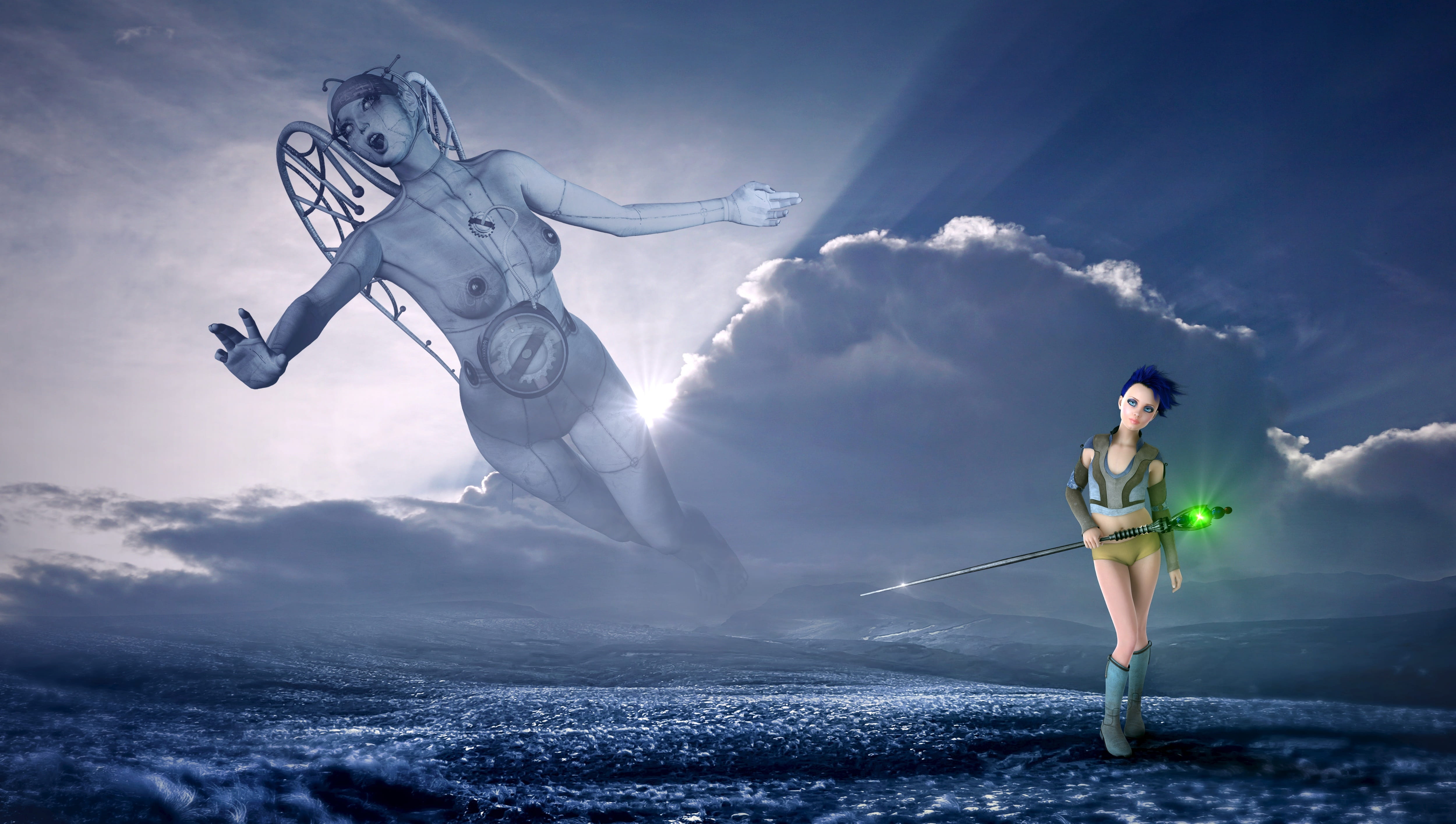 fantasy sky clouds light landscape mystical fairy tales 2k 4k 5k