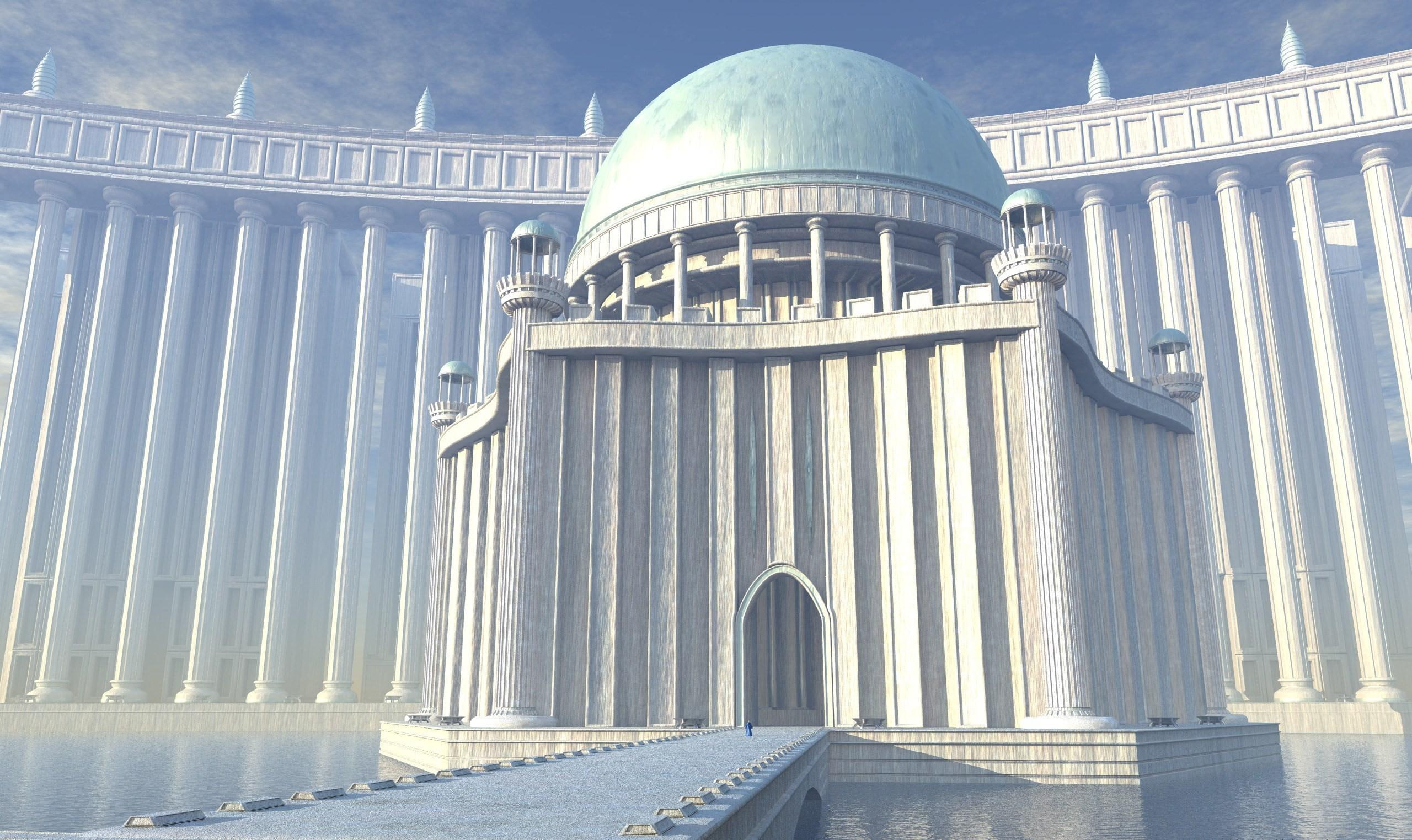 Mystical White Building animals 2k