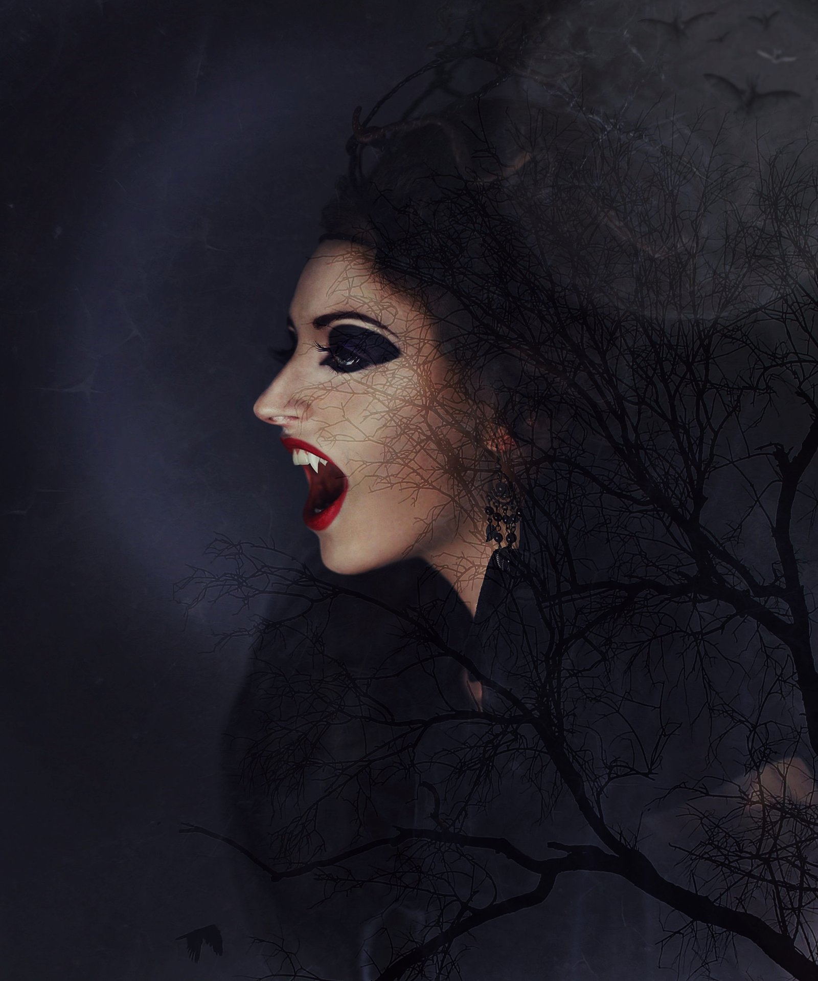 photography of vampire woman wallpaper lady night shape 2k 4k 5k