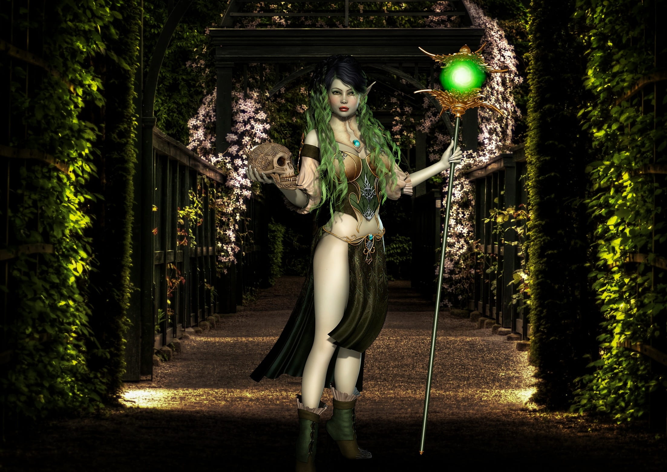 woman adult elf magic female fantasy mystical elfin 2k