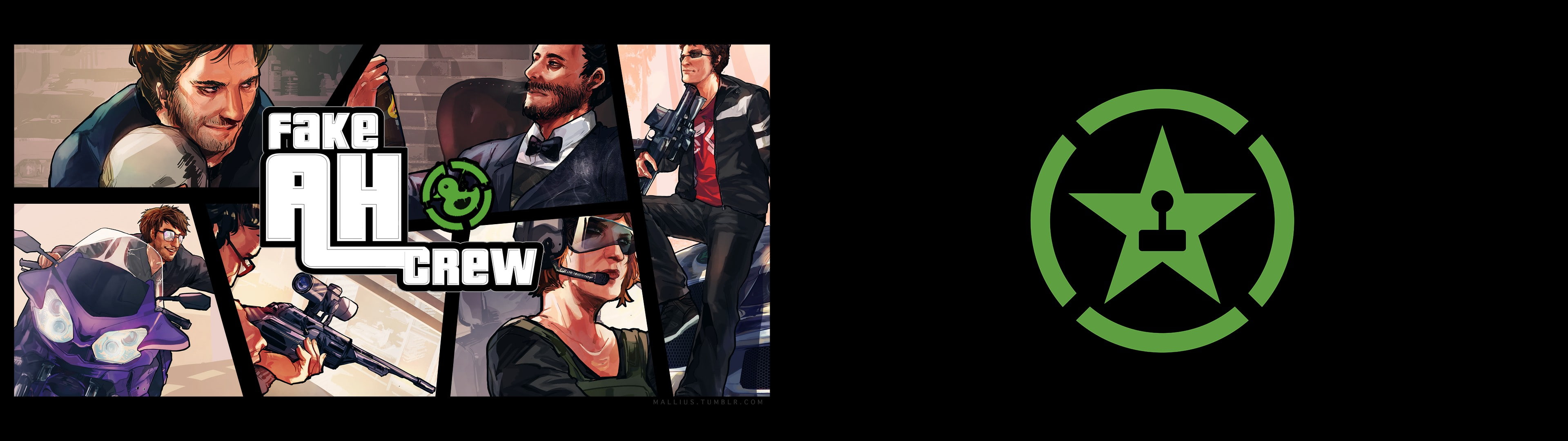 Achievement Hunters Dual Monitors Fake AH Crew Multiple Display widescreen dualmonitor dualscreen 2k 4k