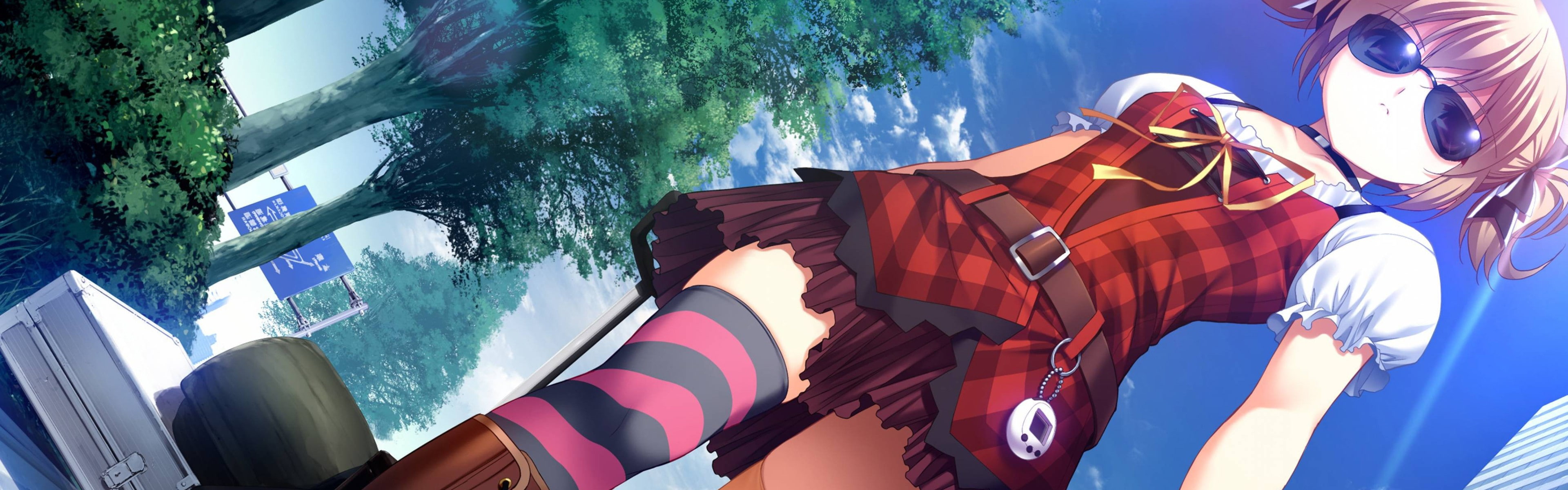 anime artwork girls Grisaia no Kajitsu Irisu Makina widescreen dualmonitor dualscreen 2k 4k