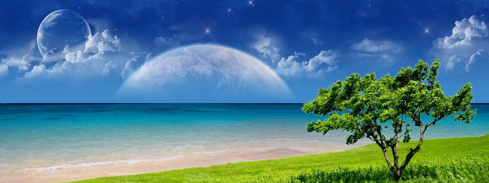 art clouds digital dual manip monitor mood multi ocean widescreen dualmonitor dualscreen 2k