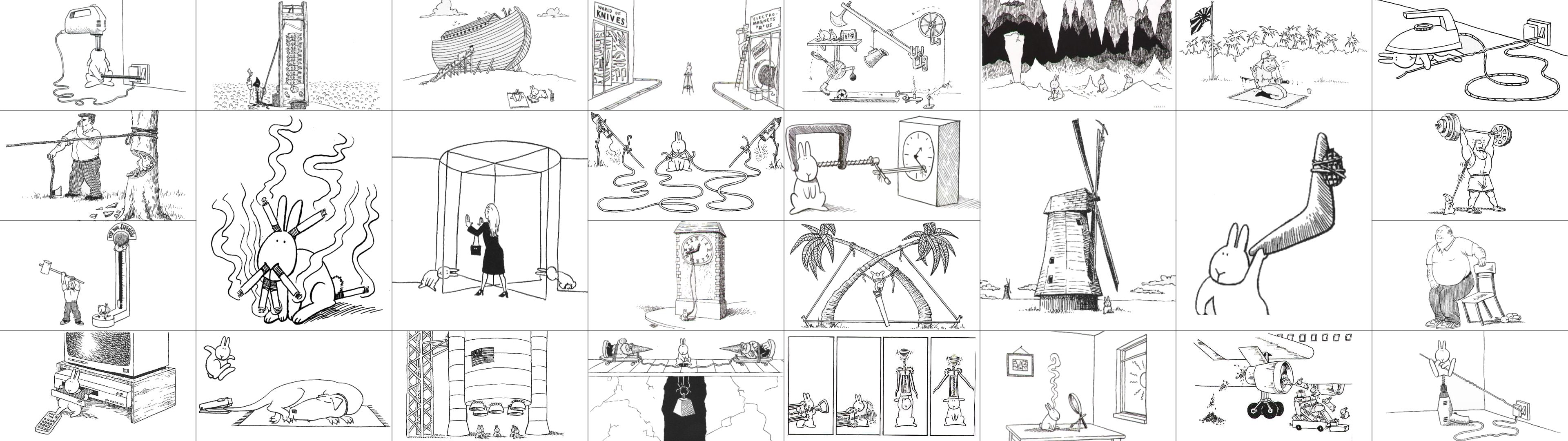 dual humor humour lapin monitor rabbit screen suicide widescreen dualmonitor dualscreen 2k 4k