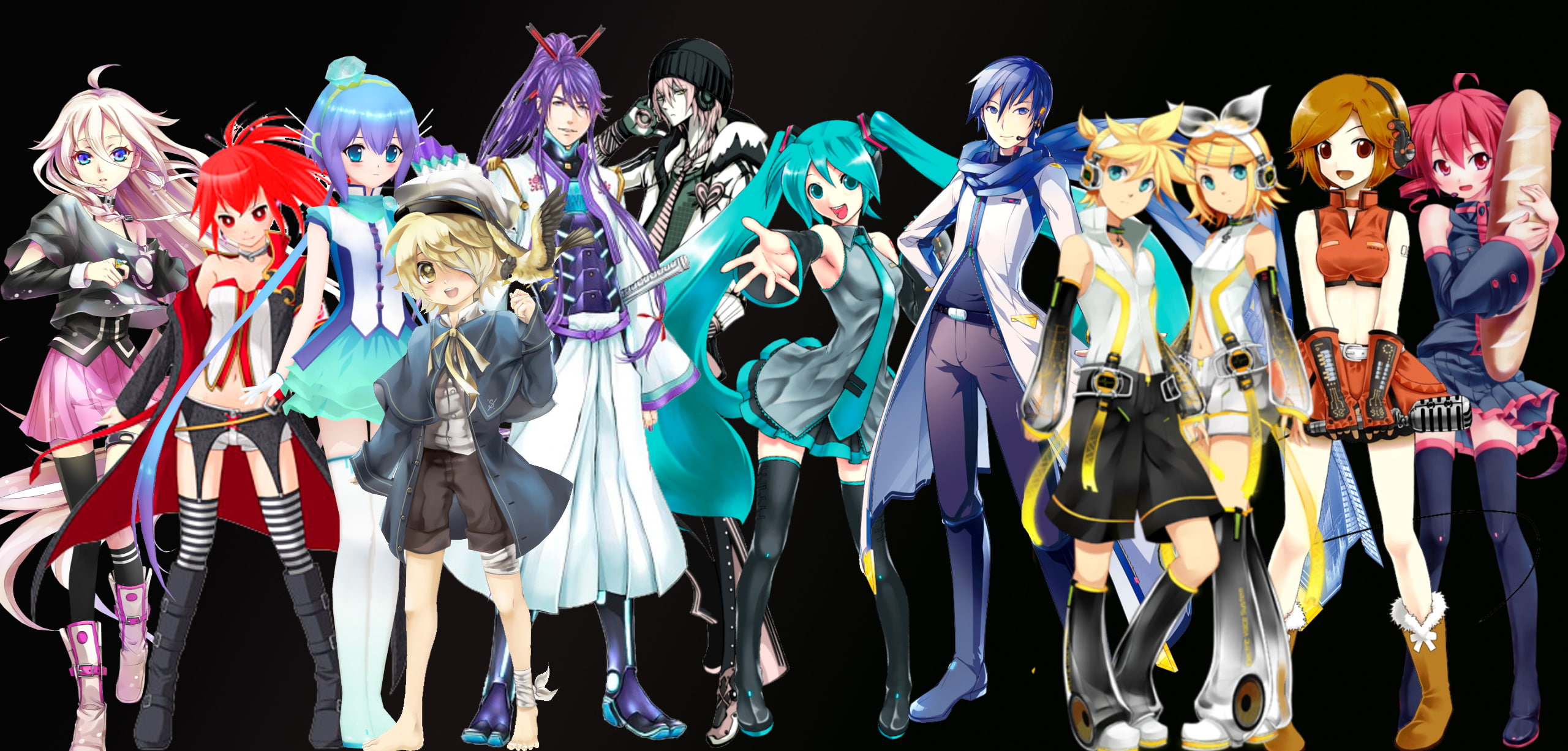 dual multi vocaloid widescreen dualmonitor dualscreen 2k