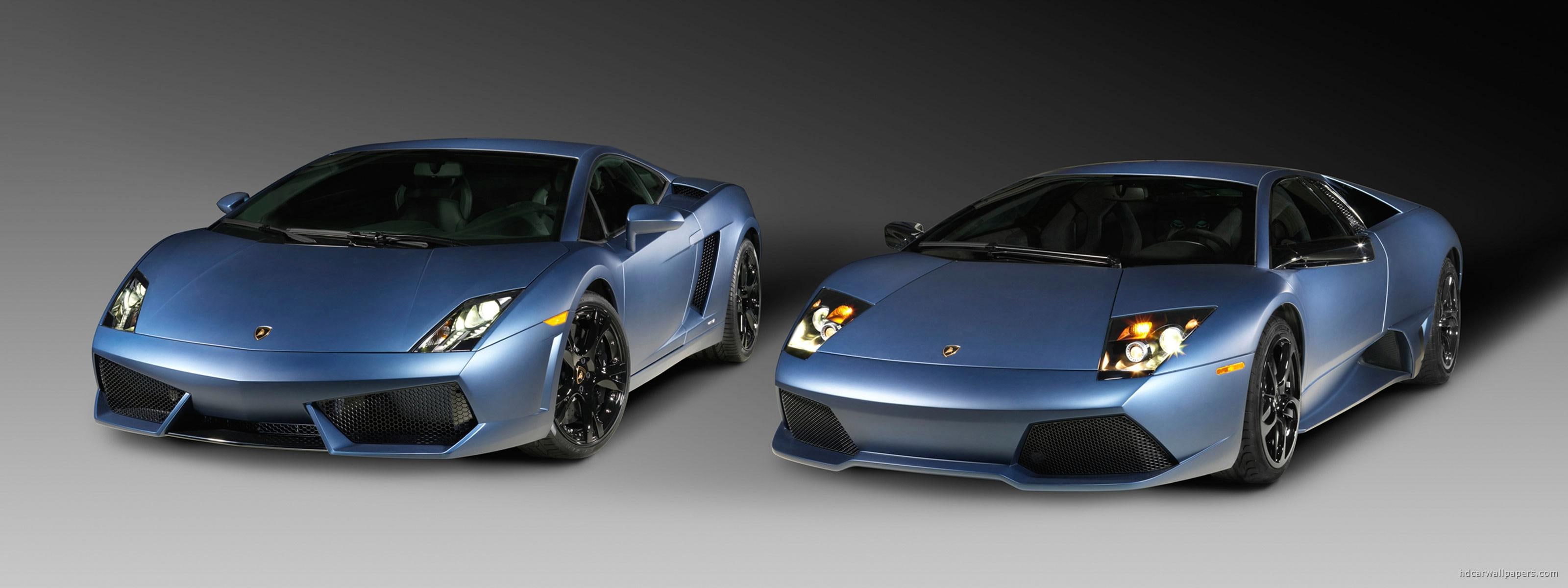 Lamborghini Gallardo Dual Monitor two grey luxury cars widescreen dualmonitor dualscreen 2k