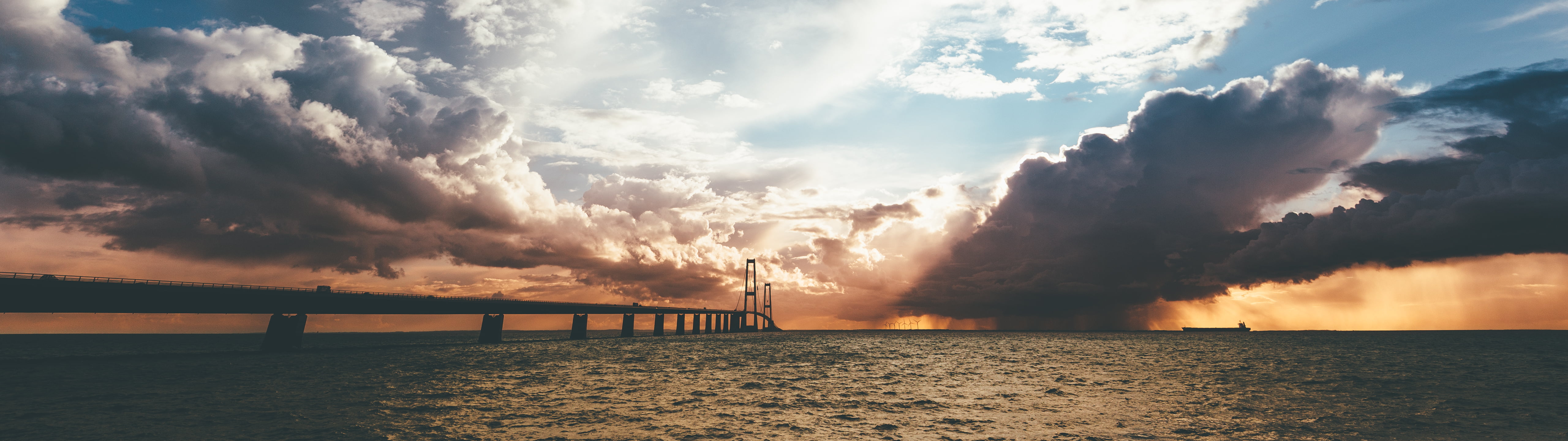 landscape clouds storm bridge ship technology horizon widescreen dualmonitor dualscreen 2k 4k 5k