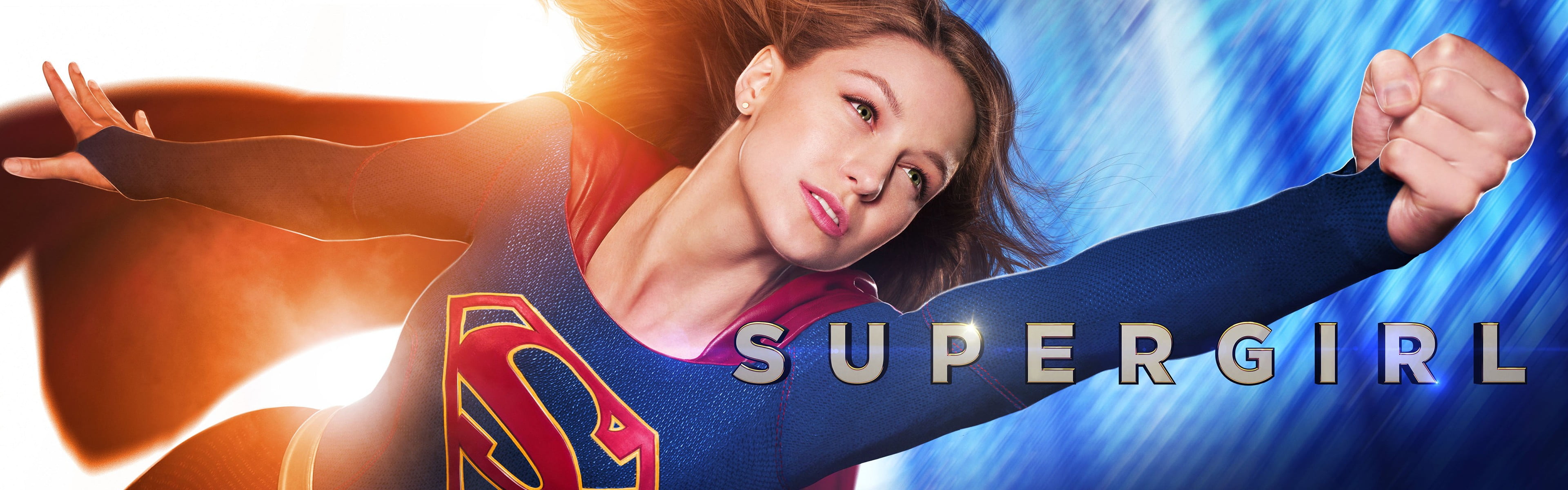 Supergirl digital wallpaper Melissa Benoist TV DC Comics dual monitors widescreen dualmonitor dualscreen 2k 4k
