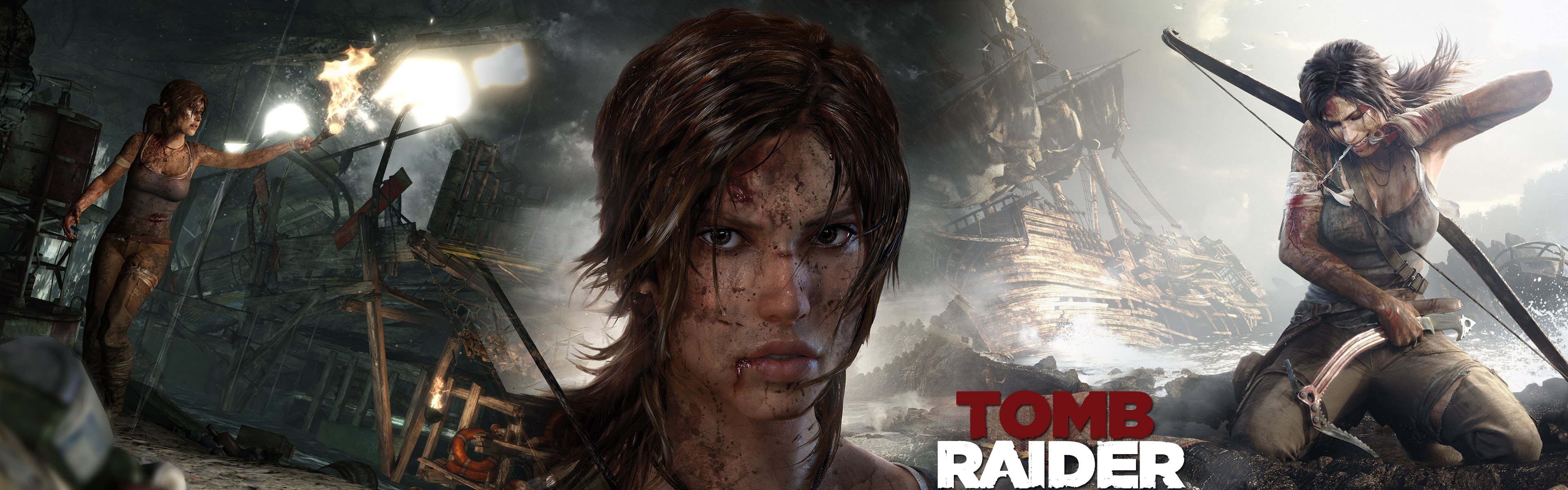 tomb raider dual screen lara croft multiscreen Video Games Tomb Raider HD Art widescreen dualmonitor dualscreen 2k 4k