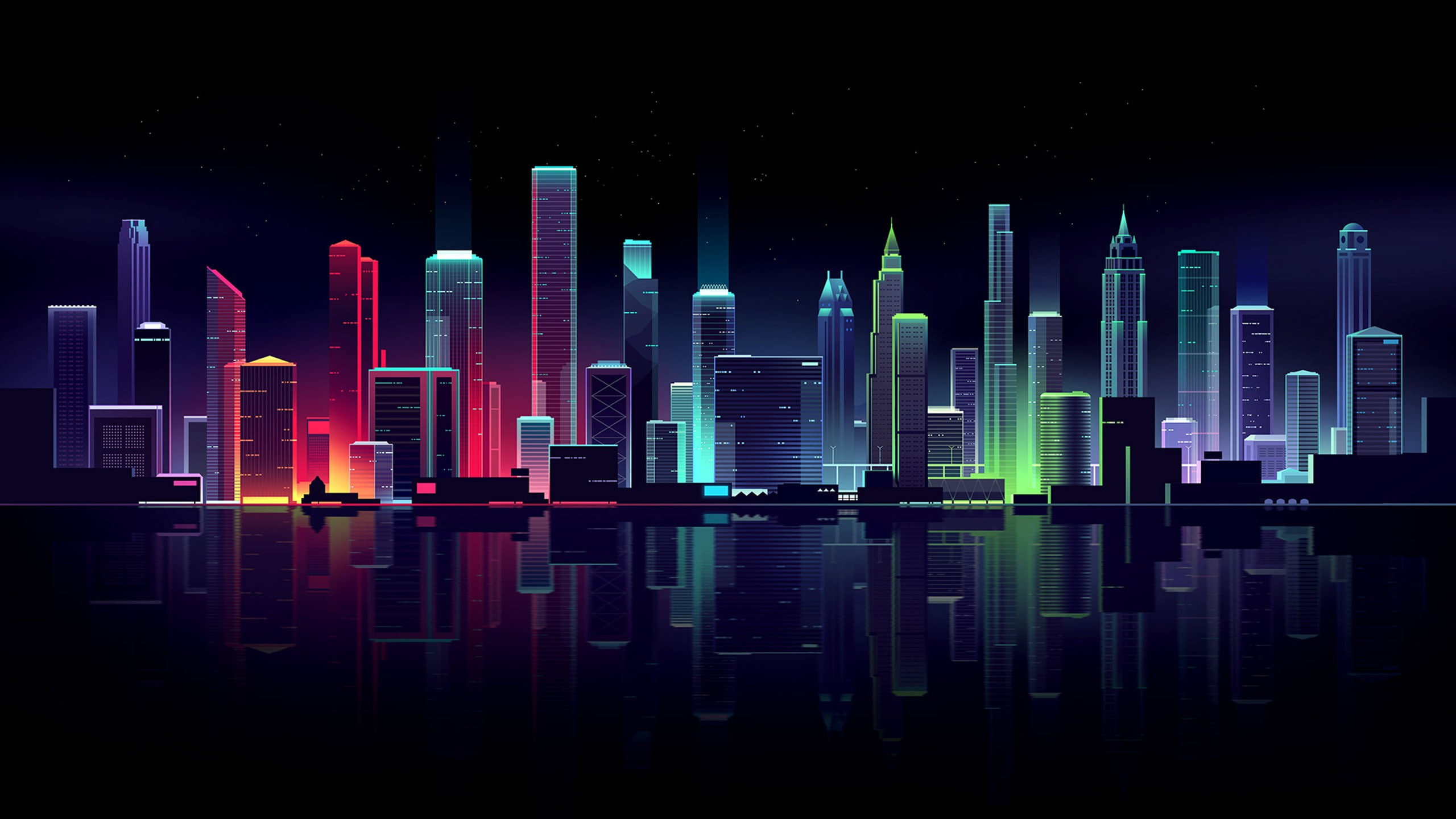 neon HD cityscape 2k