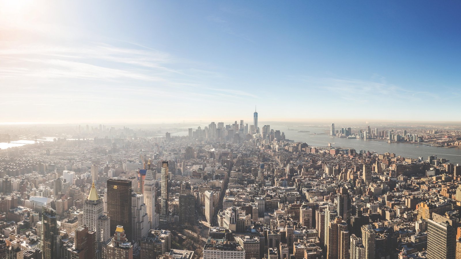new york city skyline skyscraper aerial photography 2k 4k 5k 8k