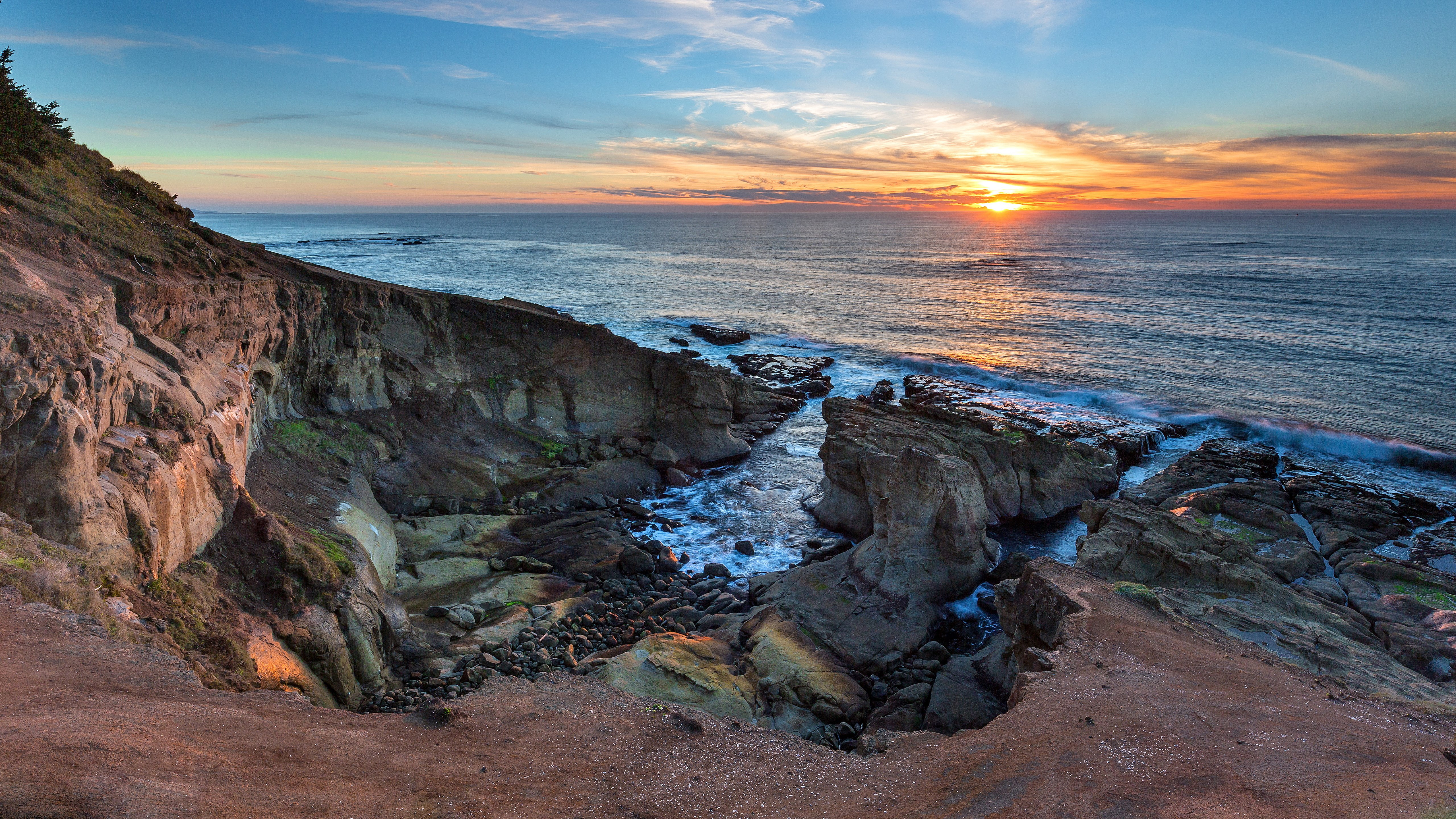 top nature scenery pics sunset rock sea scenics 2k 4k 5k