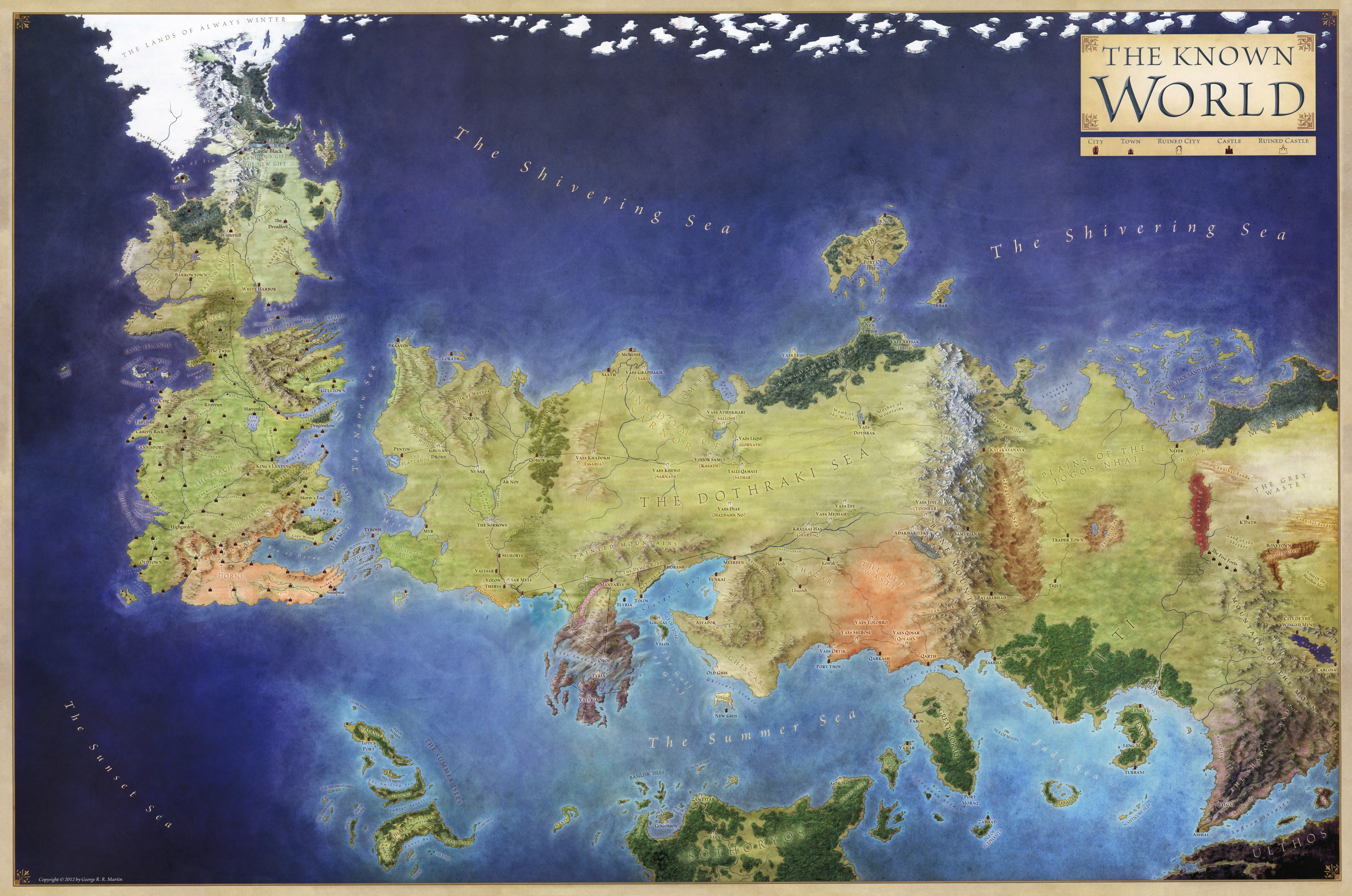world map illustration Westeros backgound A Song of Ice and Fire 2k 4k 5k