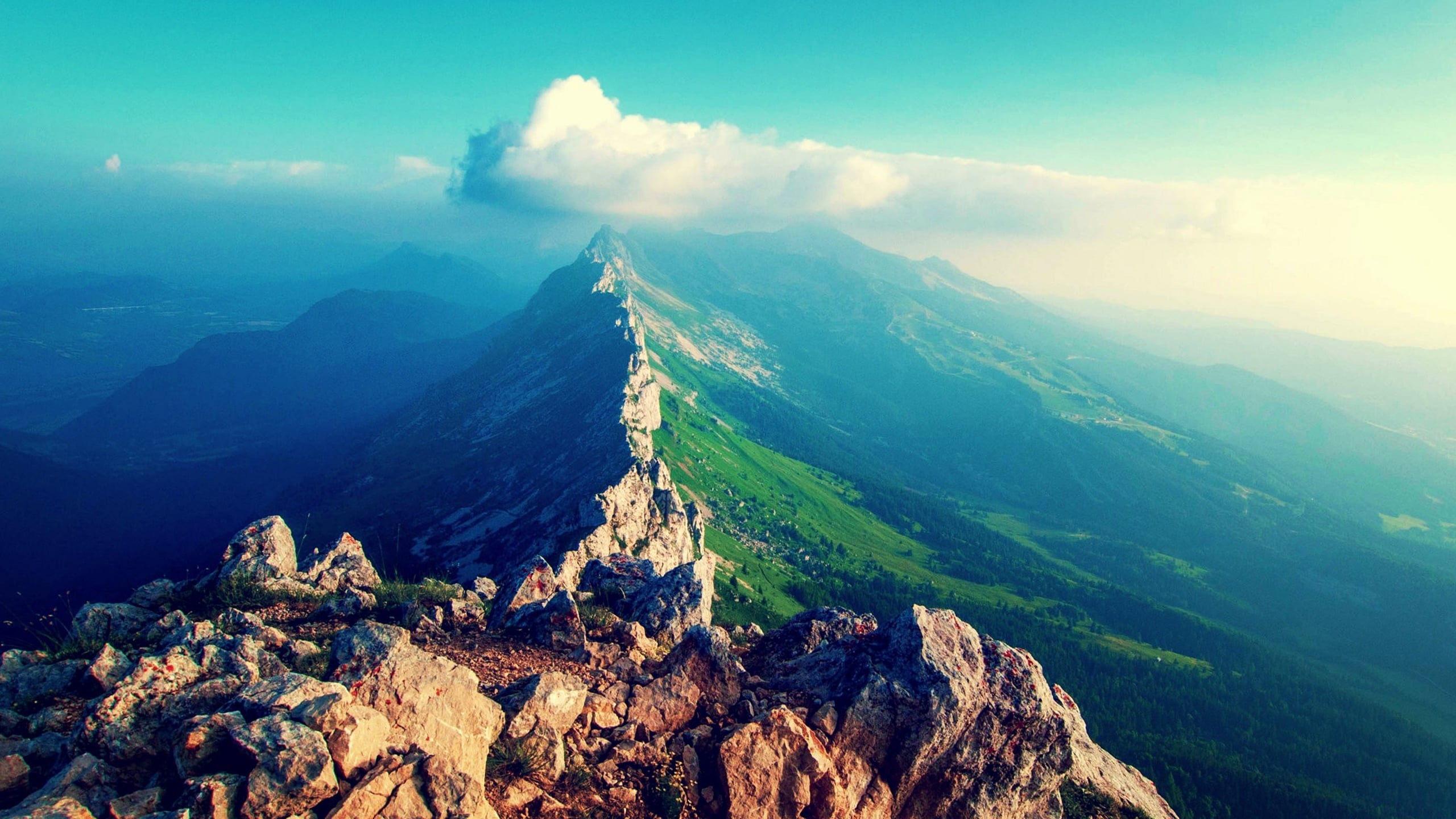 nature mountaintop clouds 2k