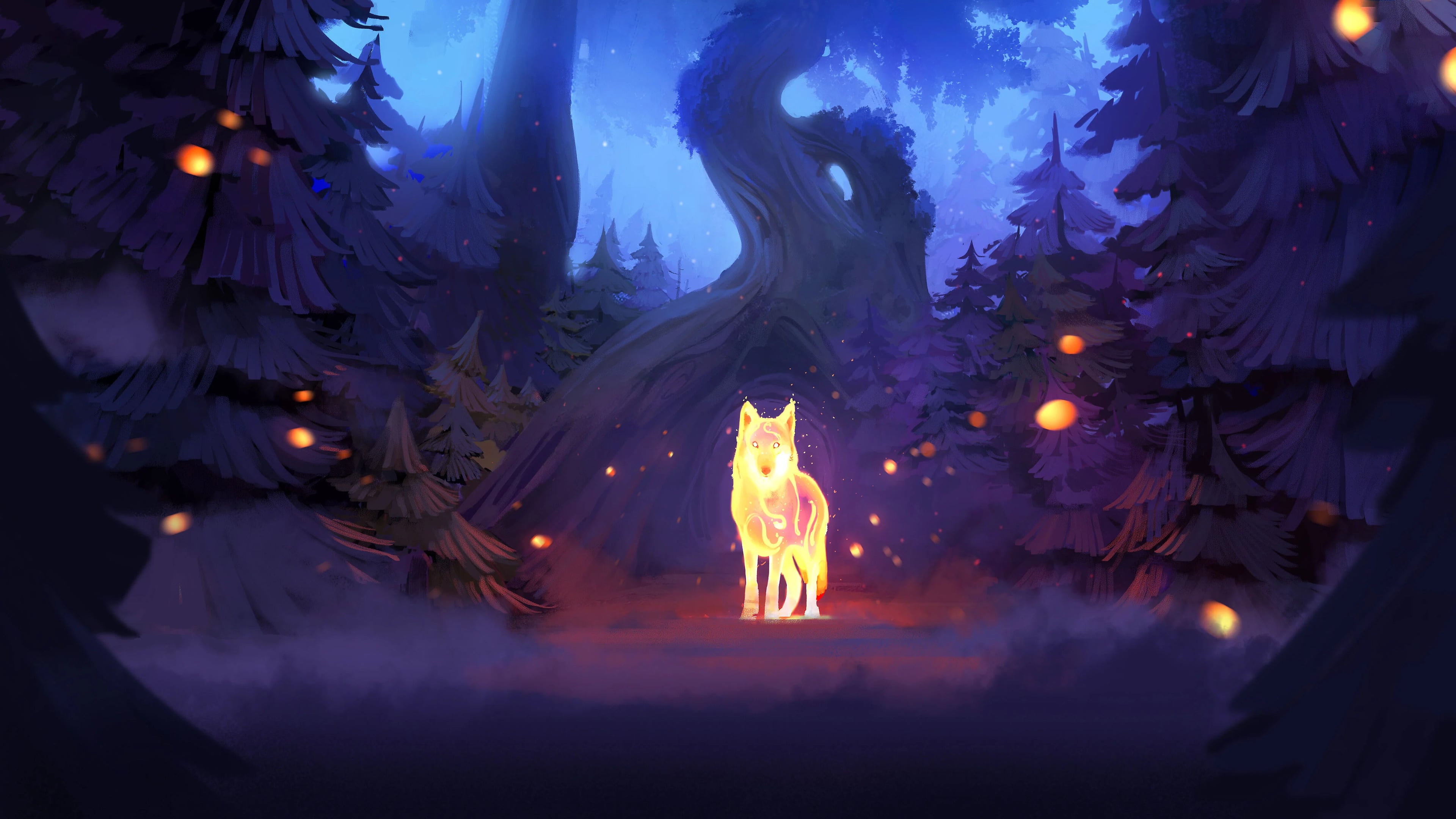 Firefox in forest 2k 4k