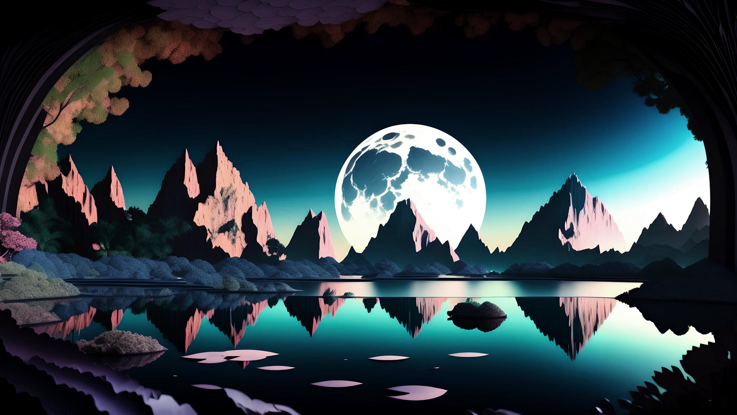 Afterbirth moon view from cave lake hills 2k