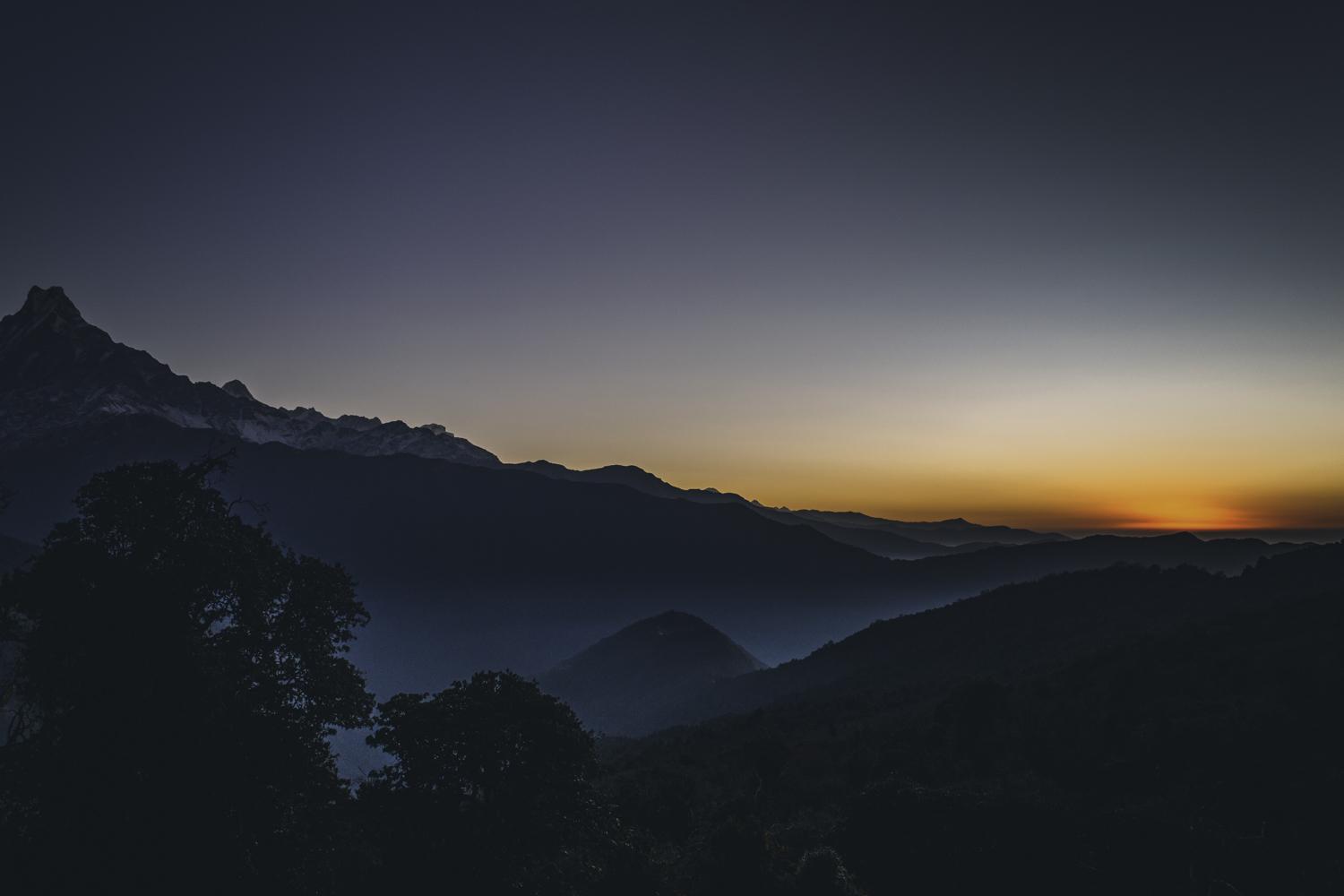 Moments before sunrise. Taken in the Himalayas Nepal a village named Tadapani 4k nature scenery mobile pc 2k