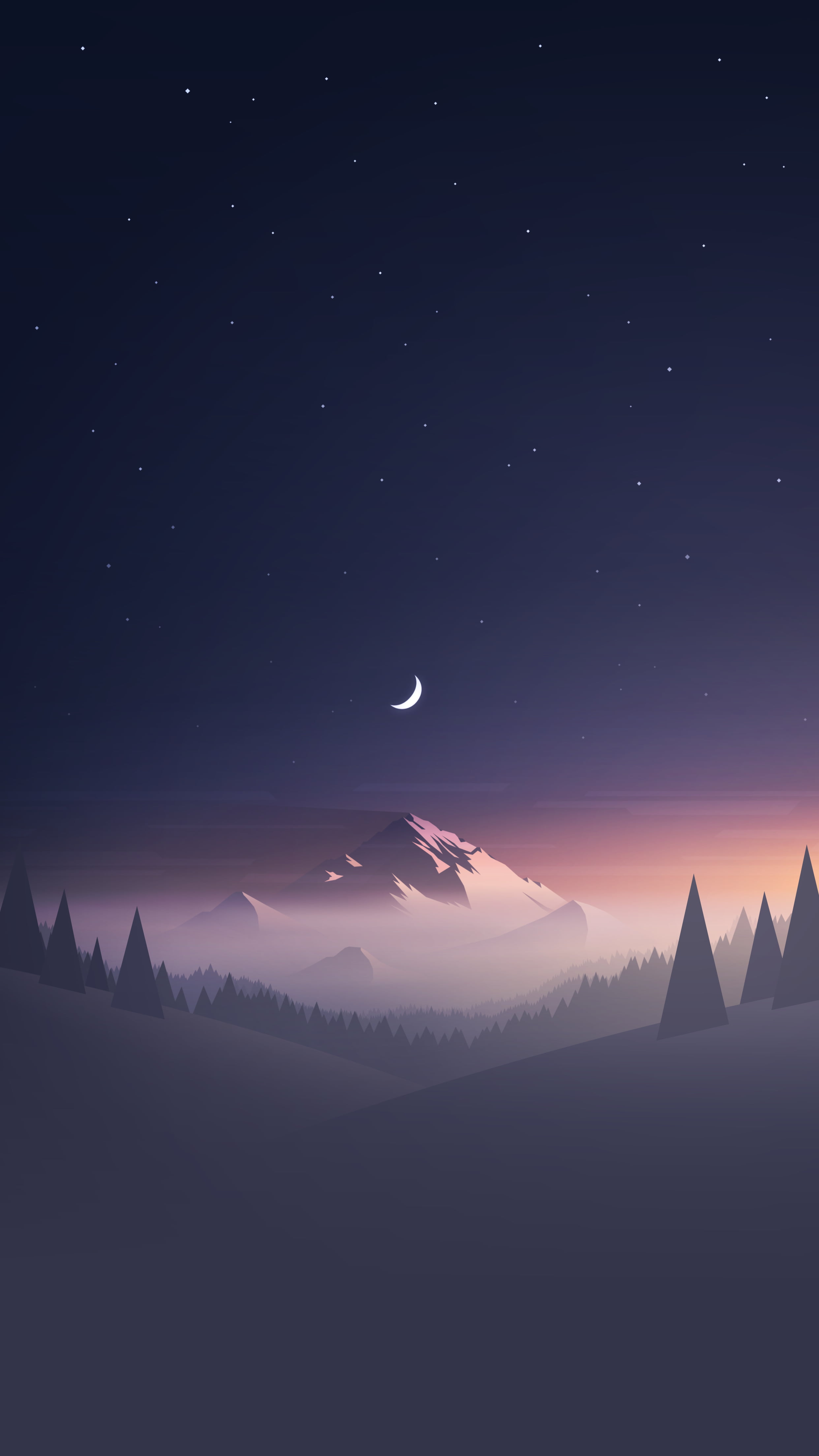 mountain and trees under starry sky illustration surrounding photo 78 2k