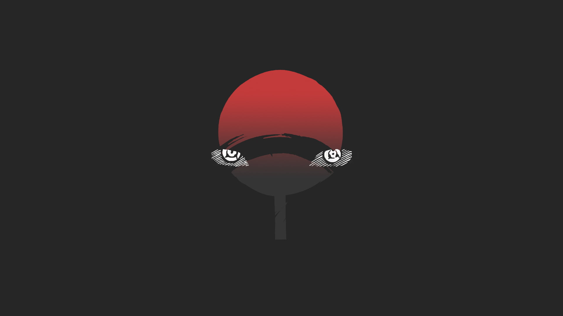 Naruto Uchiha Clan logo s Sharingan simple digital art minimalism 66 2k