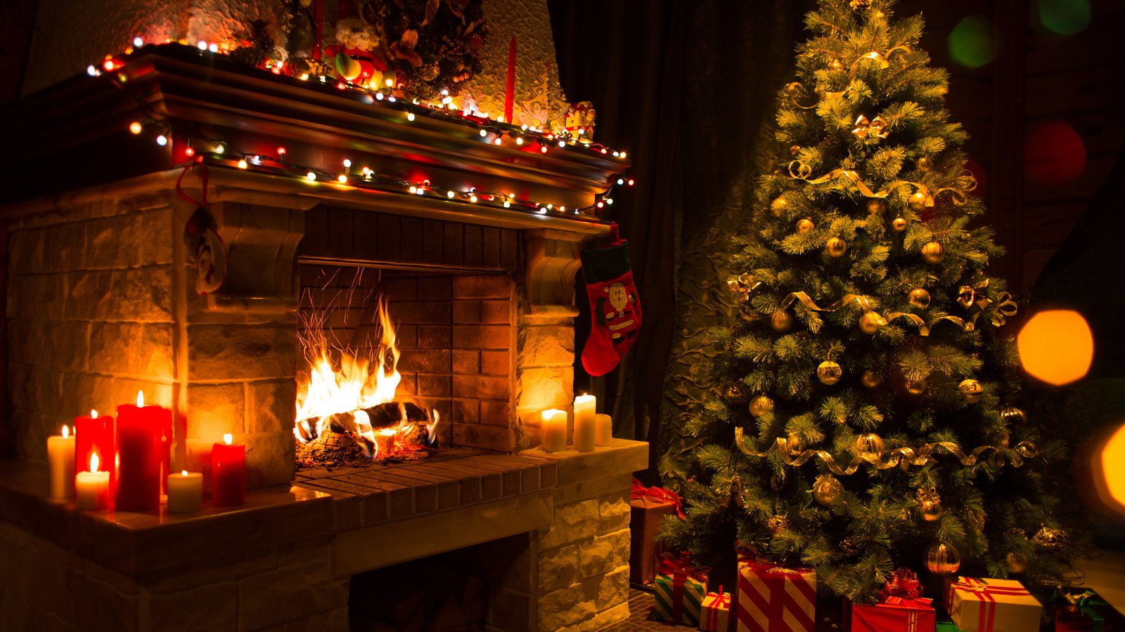 xmas mantelshelf uhd candle light lights christmas night 39 2k 4k 5k 8k
