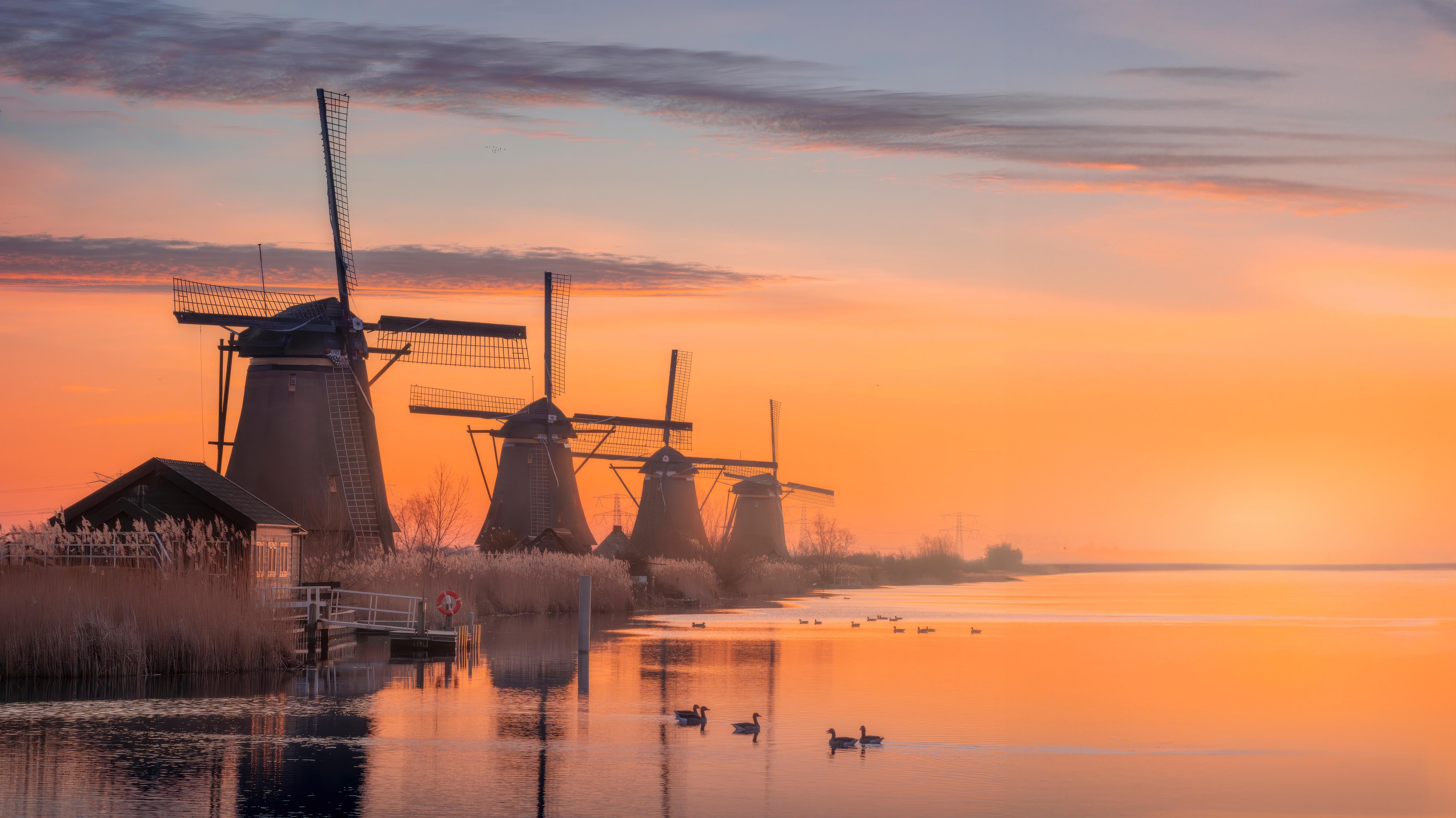 Kinderdijk Netherlands 2k 4k 5k