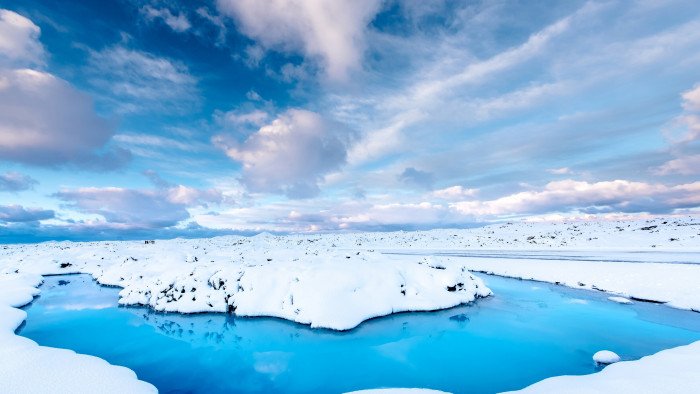 iceland snow water pic 2k