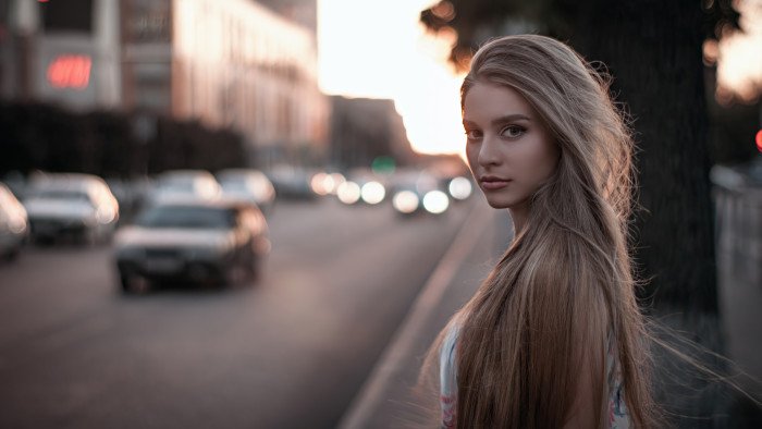 blonde long hair depth of field uh 2k