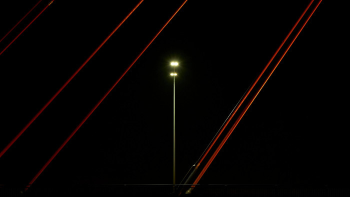 Street lamp on the cable stayed bridge 2k