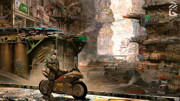 artwork futuristic city cyberpunk cyber science fiction 54 2k