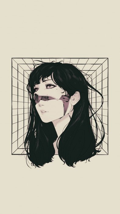 cyber long hair futuristic