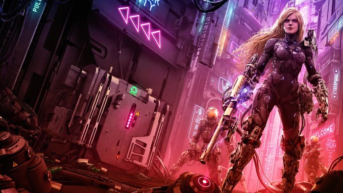 cyber science fiction digital art concept cyberpunk 2k