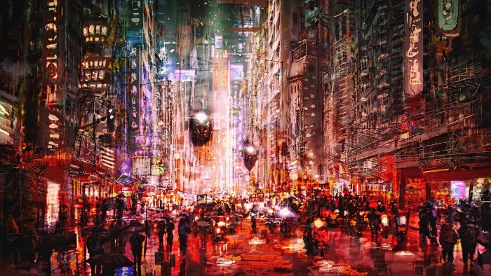 cyber science fiction digital art concept cyberpunk 2k