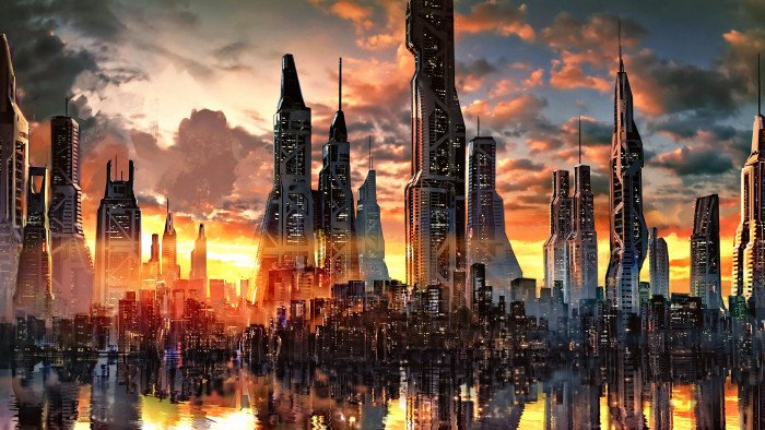 futuristic science fiction digital art concept artwork 2k