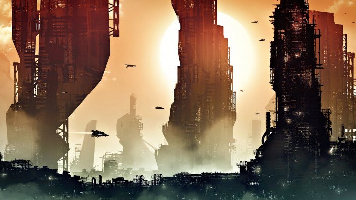 futuristic science fiction digital art concept artwork 2k