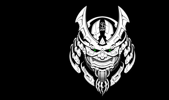 mask art samurai Seryoga Biryukov Cyber Samurai 2k