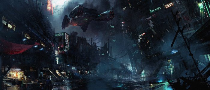 science fiction cyber cyberpunk digital art fantasy